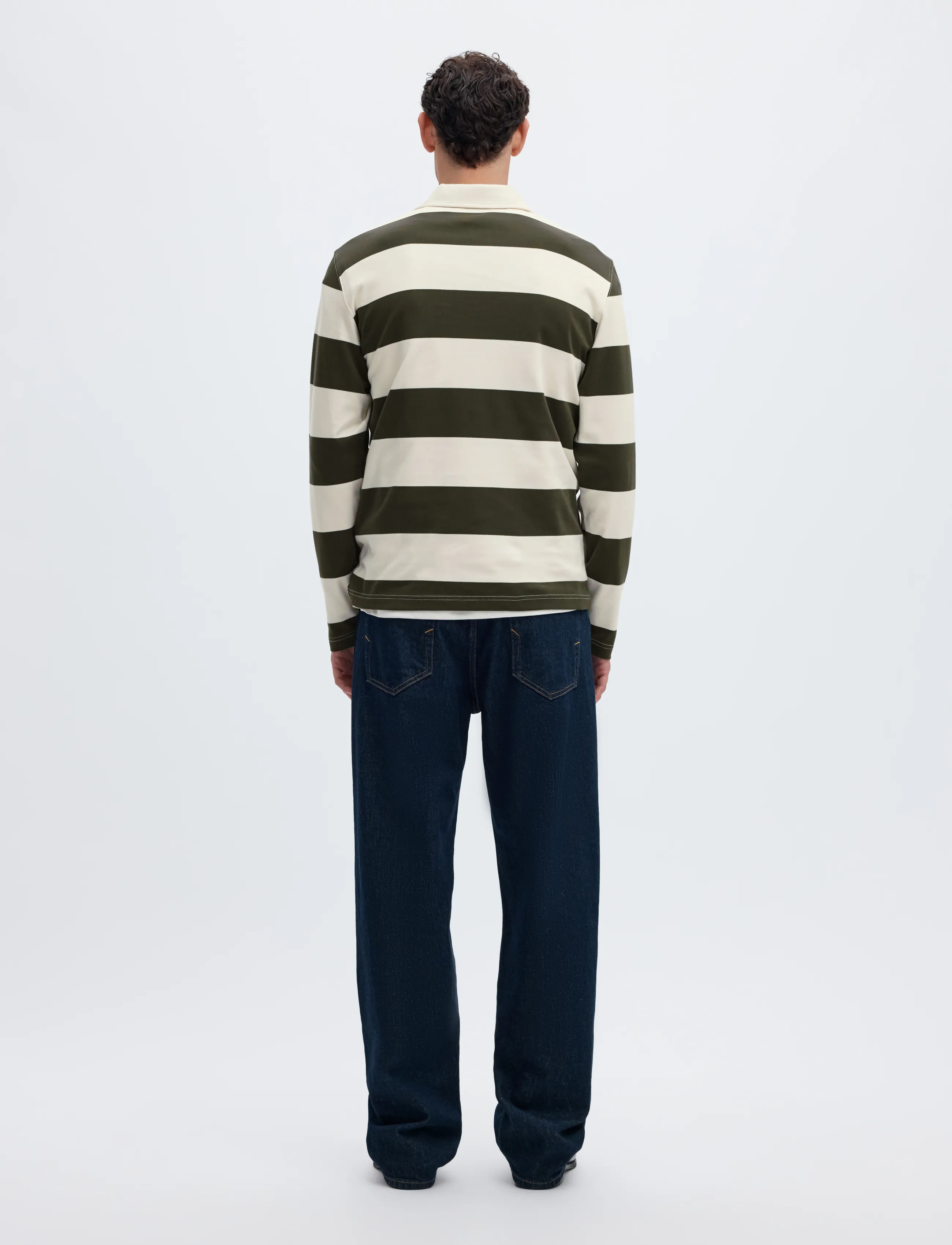 Selected - SLMCASPER LS STRIPE POLO - forest night - 2