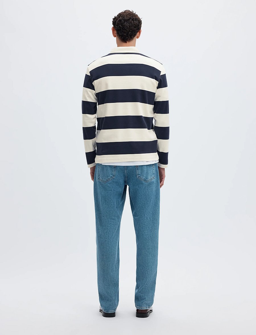 Selected - SLMCASPER LS STRIPE POLO - navy blazer - 2