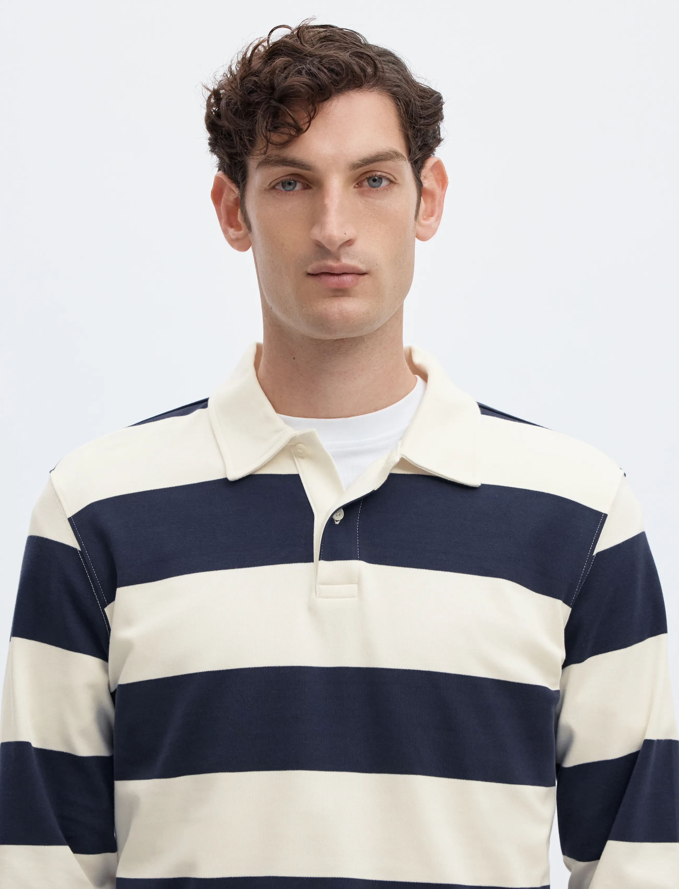 Selected - SLMCASPER LS STRIPE POLO - navy blazer - 4