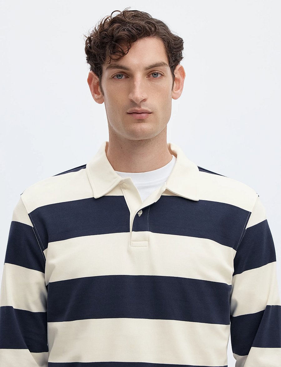 Selected - SLMCASPER LS STRIPE POLO - navy blazer - 4