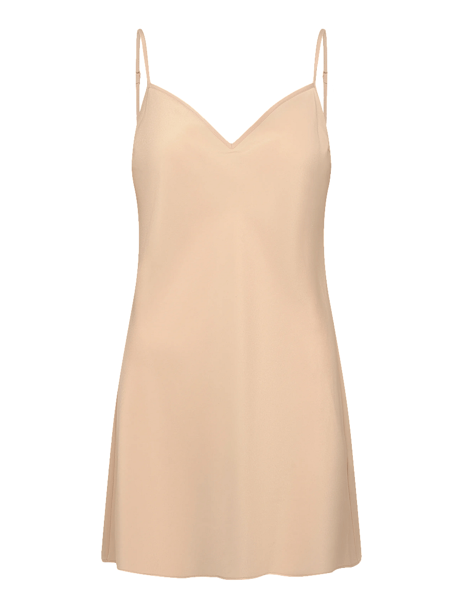 Self Portrait - Tan pleated georgette Mini Dress - kurze kleider - beige - 2