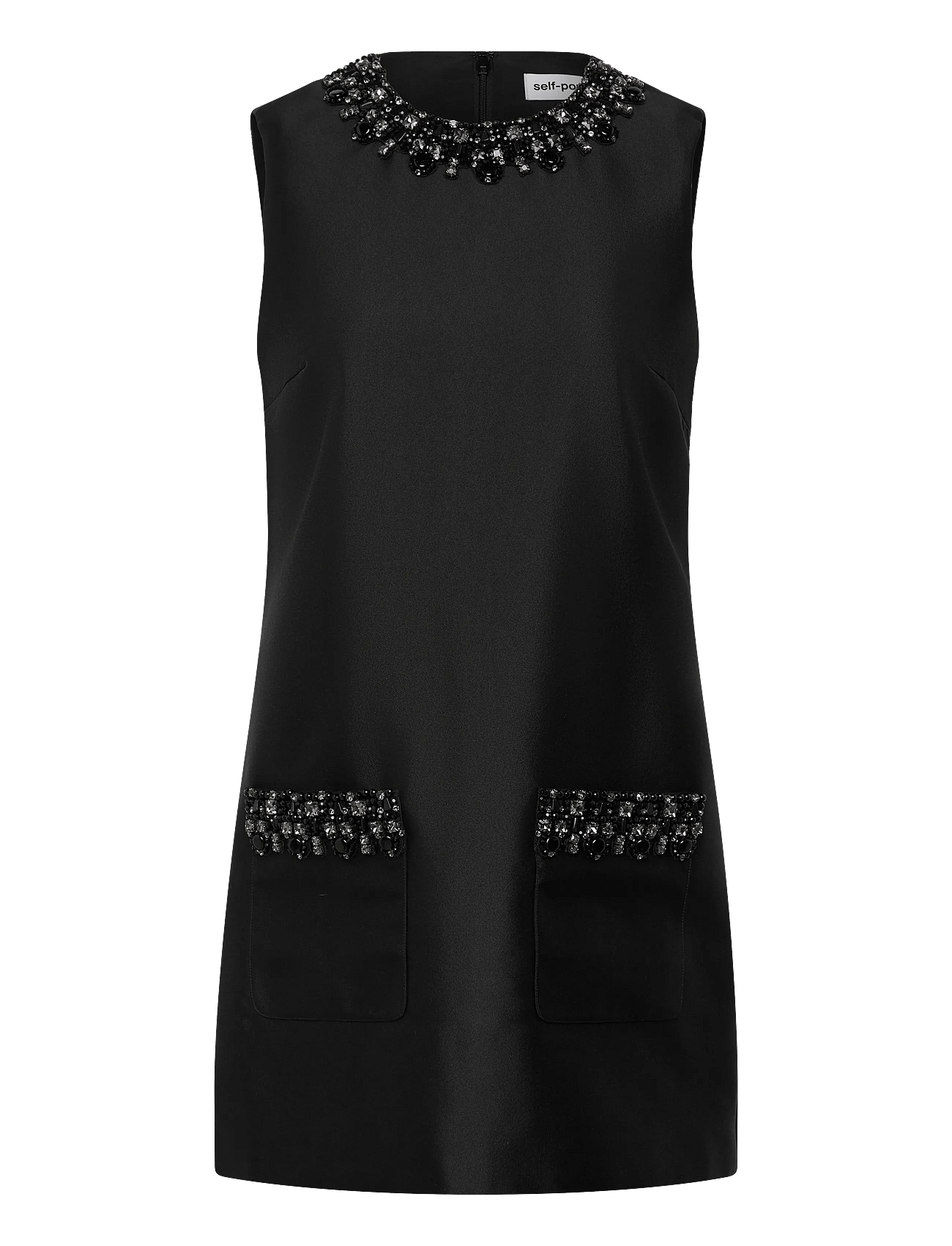 Taffeta embellished trim Mini Dress