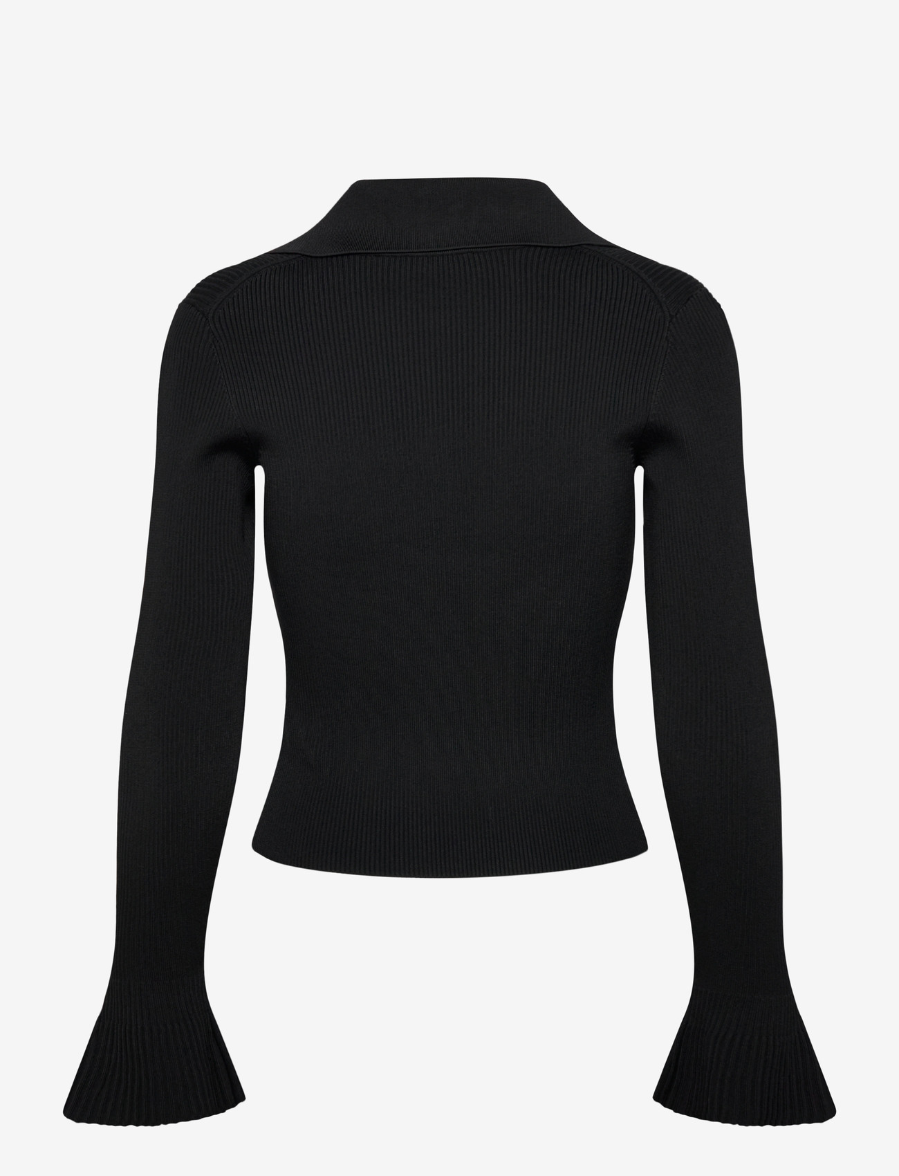 Self Portrait - Ribbed-knit cardigan - kardiganid - black - 1