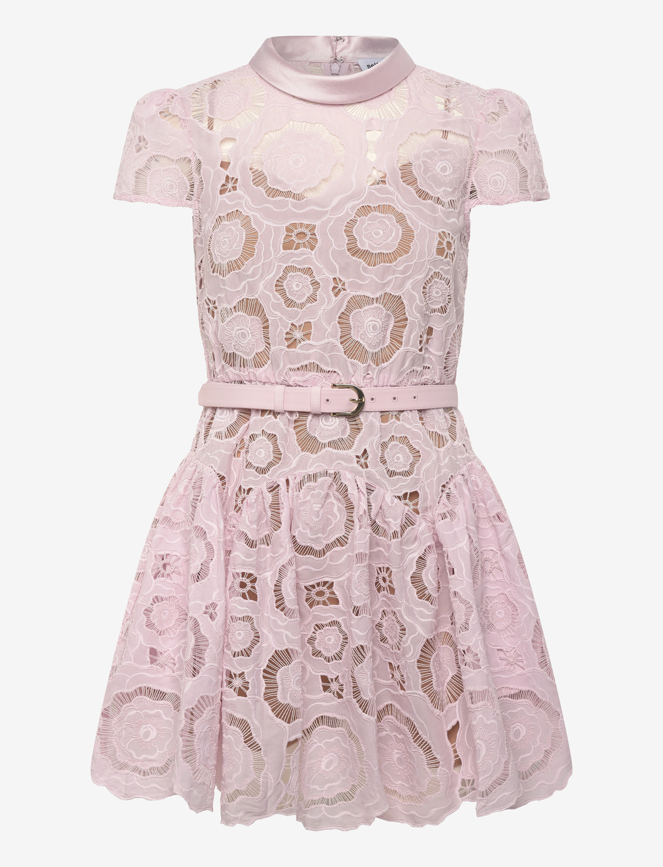 Self Portrait - Floral Lace Mini Dress - kanten jurken - pink - 0