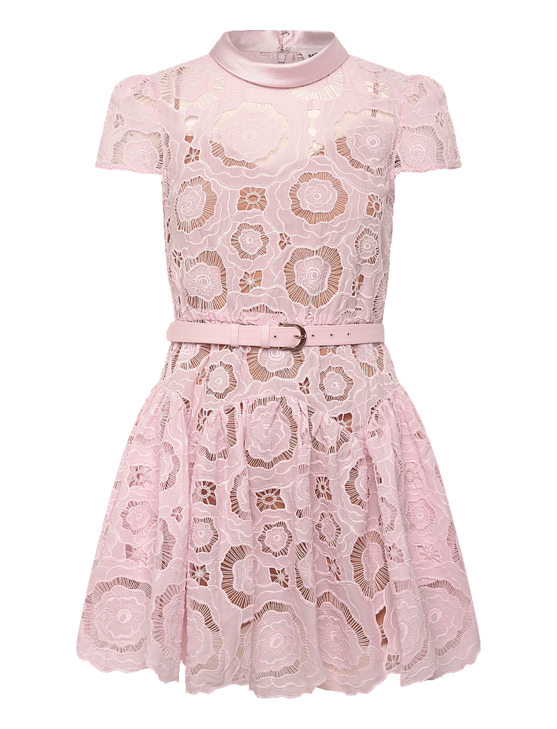 Self Portrait - Floral Lace Mini Dress - kanten jurken - pink - 0