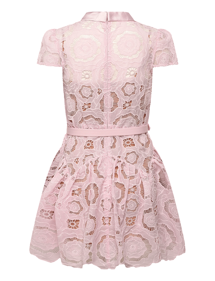 Self Portrait - Floral Lace Mini Dress - blondekjoler - pink - 1