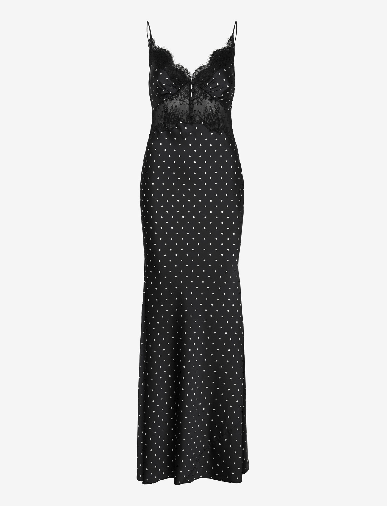 Self Portrait - Polka dot lace Maxi Dress - slip dresses - black - 0