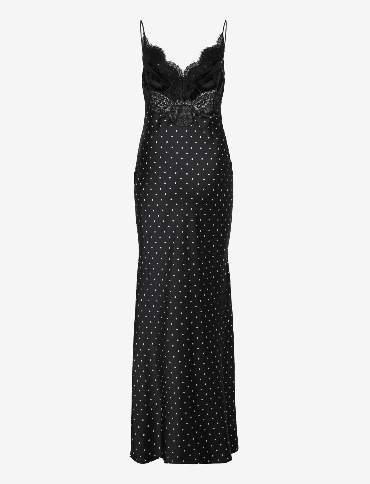 Self Portrait - Polka dot lace Maxi Dress - slip dresses - black - 1