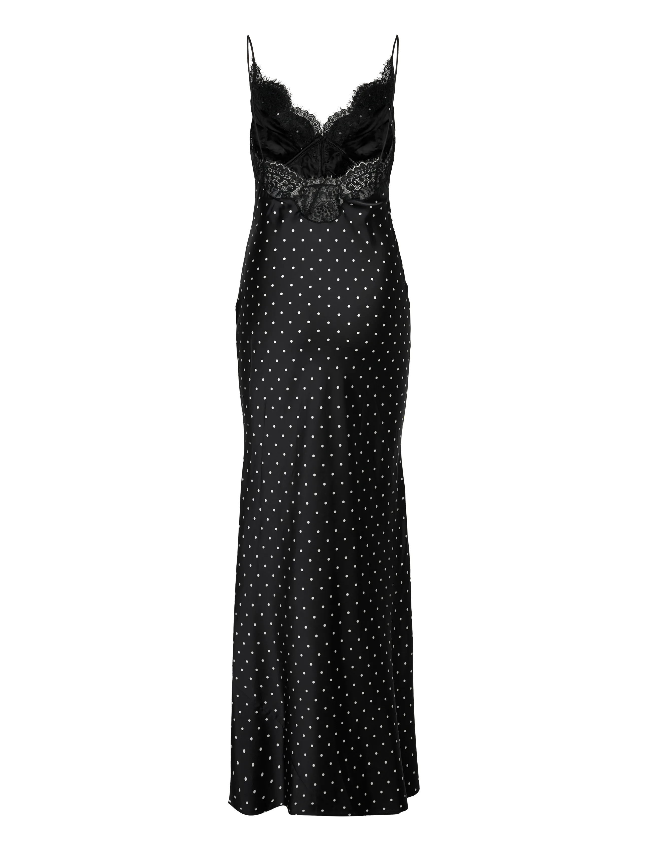 Self Portrait - Polka dot lace Maxi Dress - schlupfkleider - black - 1