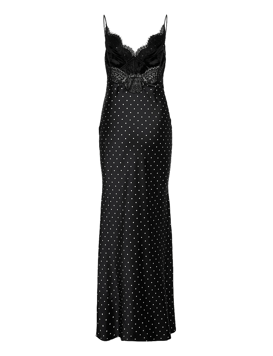 Self Portrait - Polka dot lace Maxi Dress - schlupfkleider - black - 1