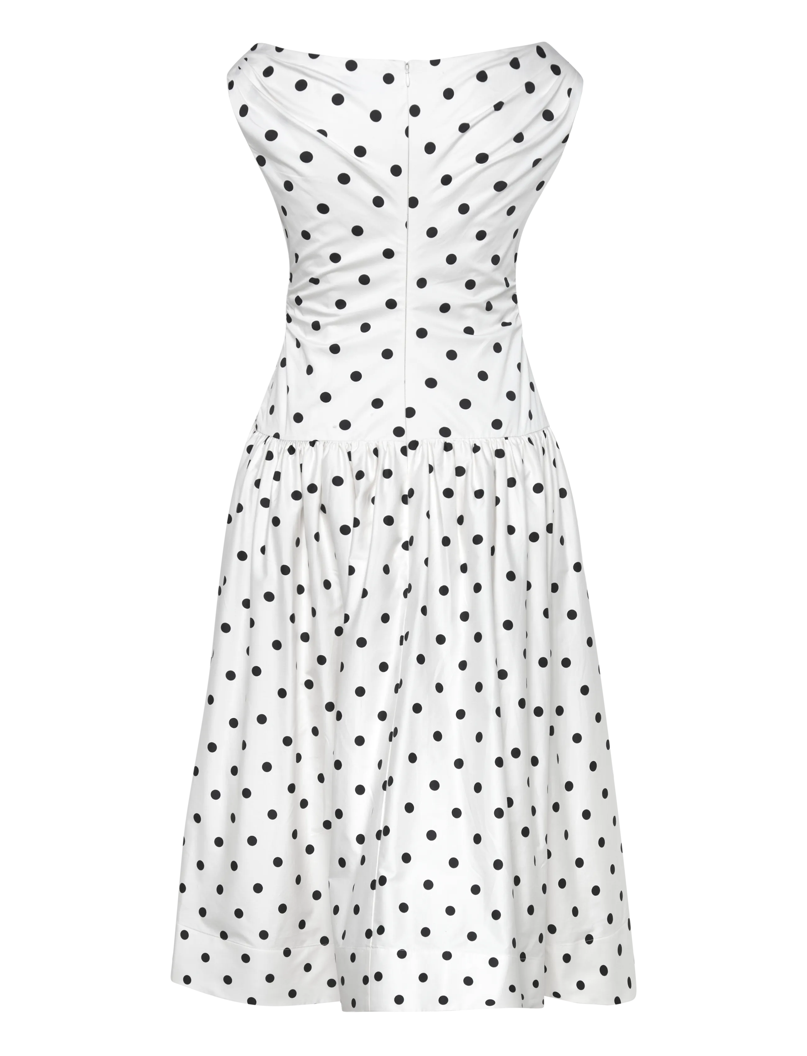 Self Portrait - Polka Dot Cotton Midi Dress - white - 1