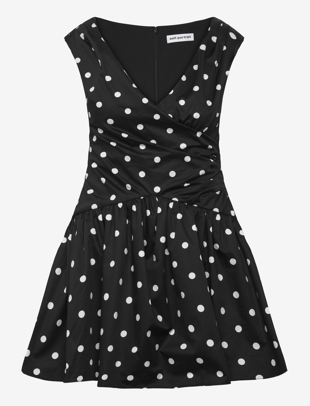 Self Portrait - Polka dot Flared Dress - korte kjoler - black - 0