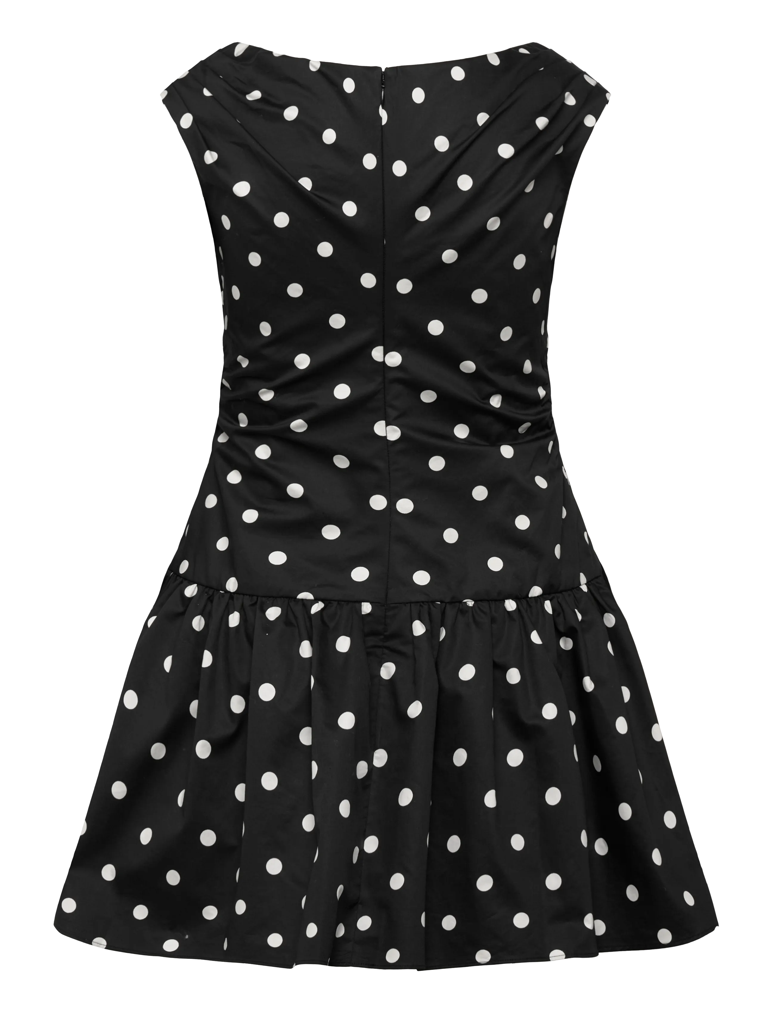 Self Portrait - Polka dot Flared Dress - minikleidid - black - 1