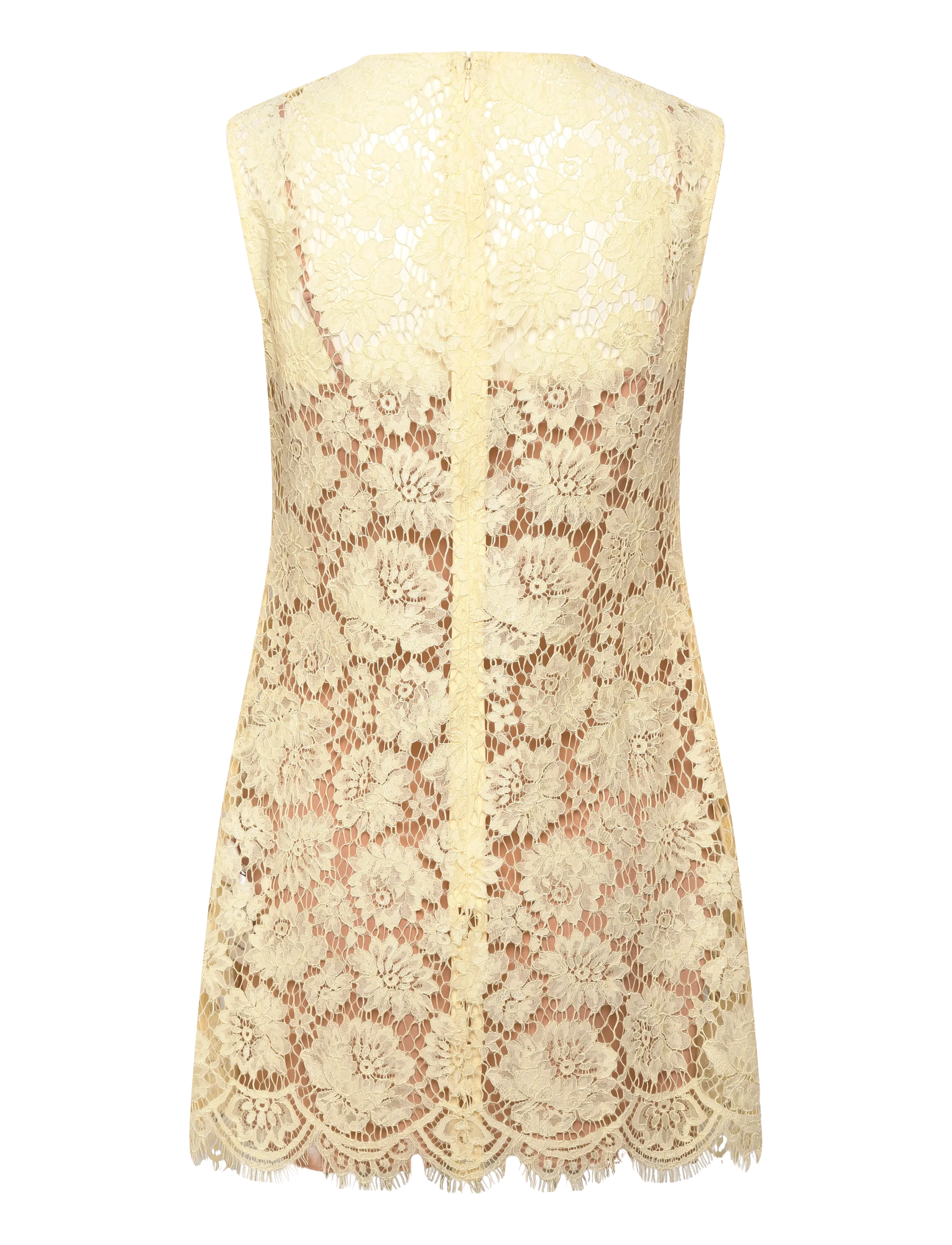 Self Portrait - Fine lace Mini Dress - spitzenkleider - yellow - 1