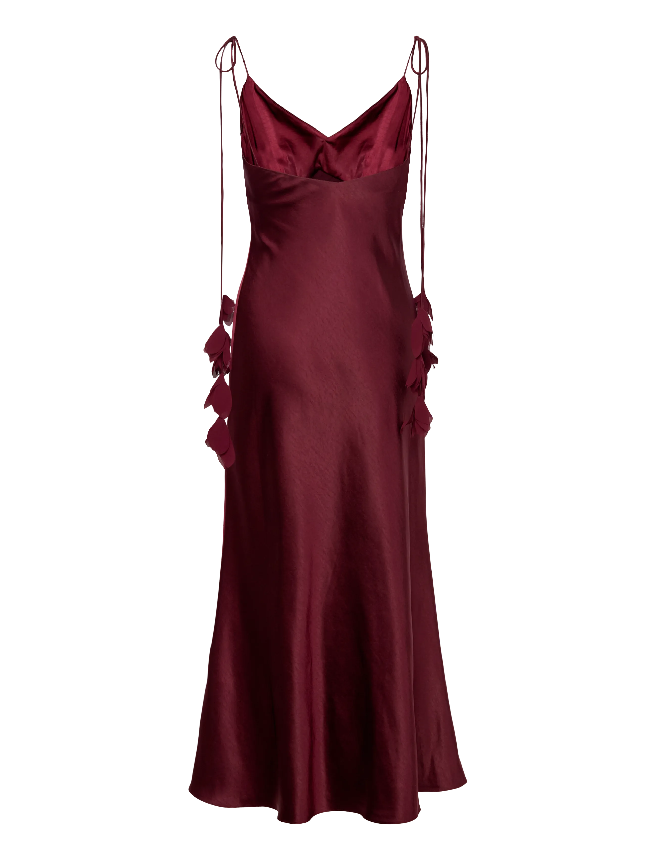 Self Portrait - Satin Flower Midi Dress - red - 1