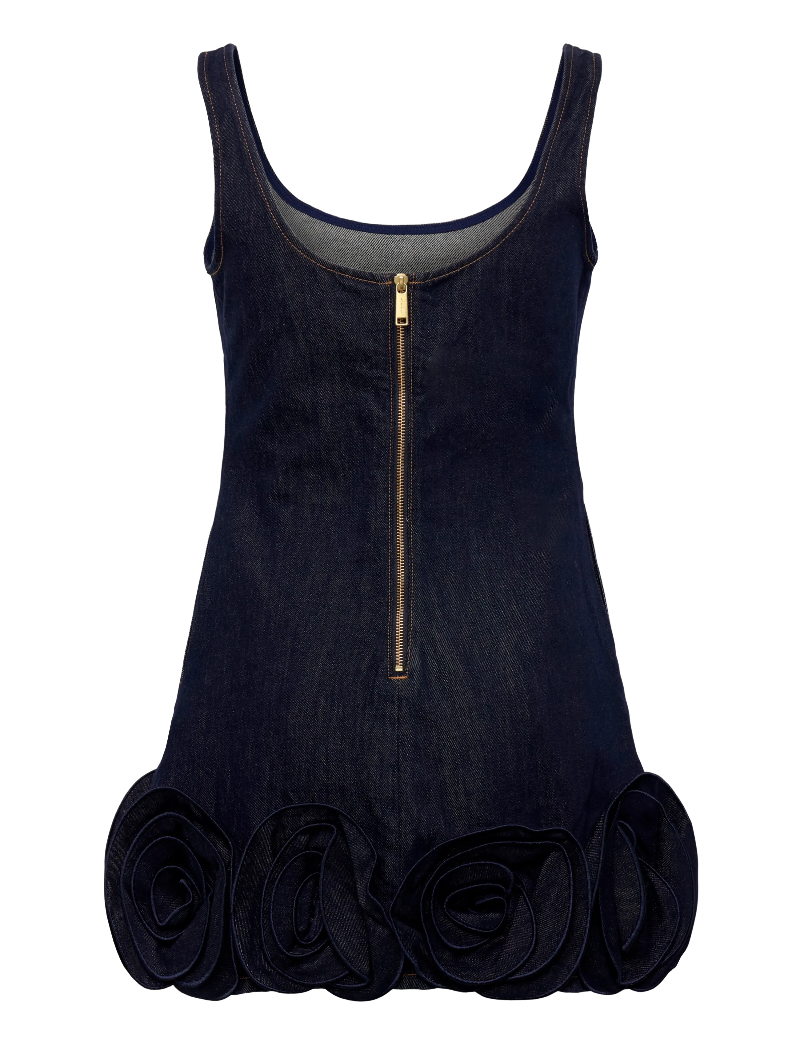 Self Portrait - Blue Denim 3D Flower Mini Dress - denimkjoler - blue - 1