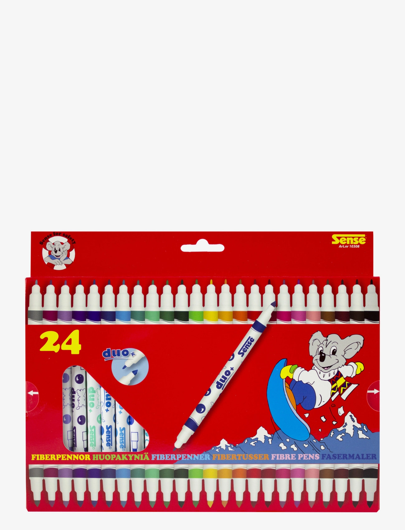 Sense Fiberpennor Dubbelspets 24-P, One Size, Drawing, Mehrfarbig/gemustert - Coloured Pencils, Kinder