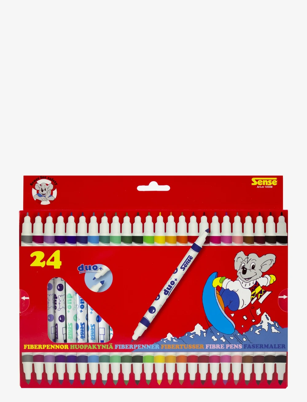 Sense - FIBERPENNOR DUBBELSPETS 24-P - buntstifte - red - 0