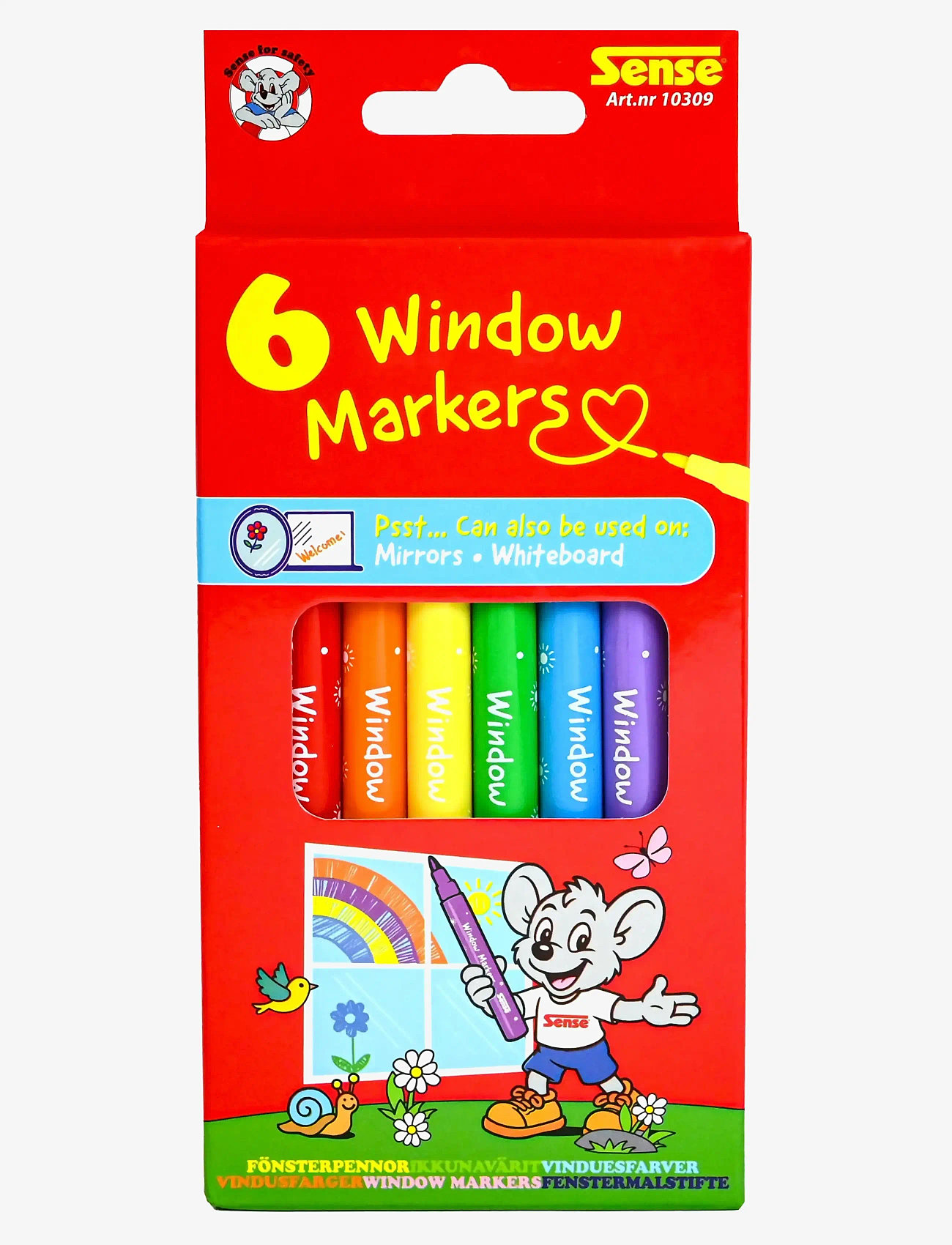 Sense - FÖNSTERPENNOR 6-P - pennor - red - 0
