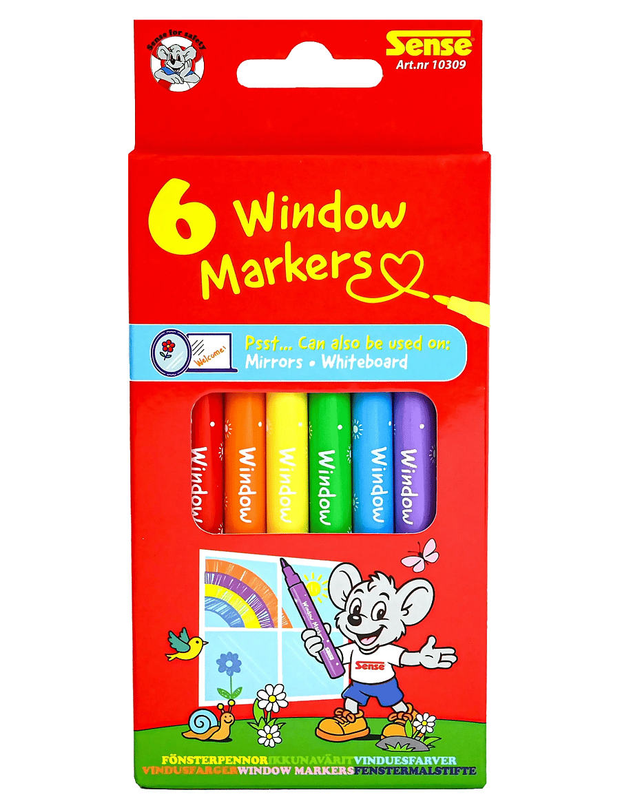 Sense - FÖNSTERPENNOR 6-P - pennor - red - 0