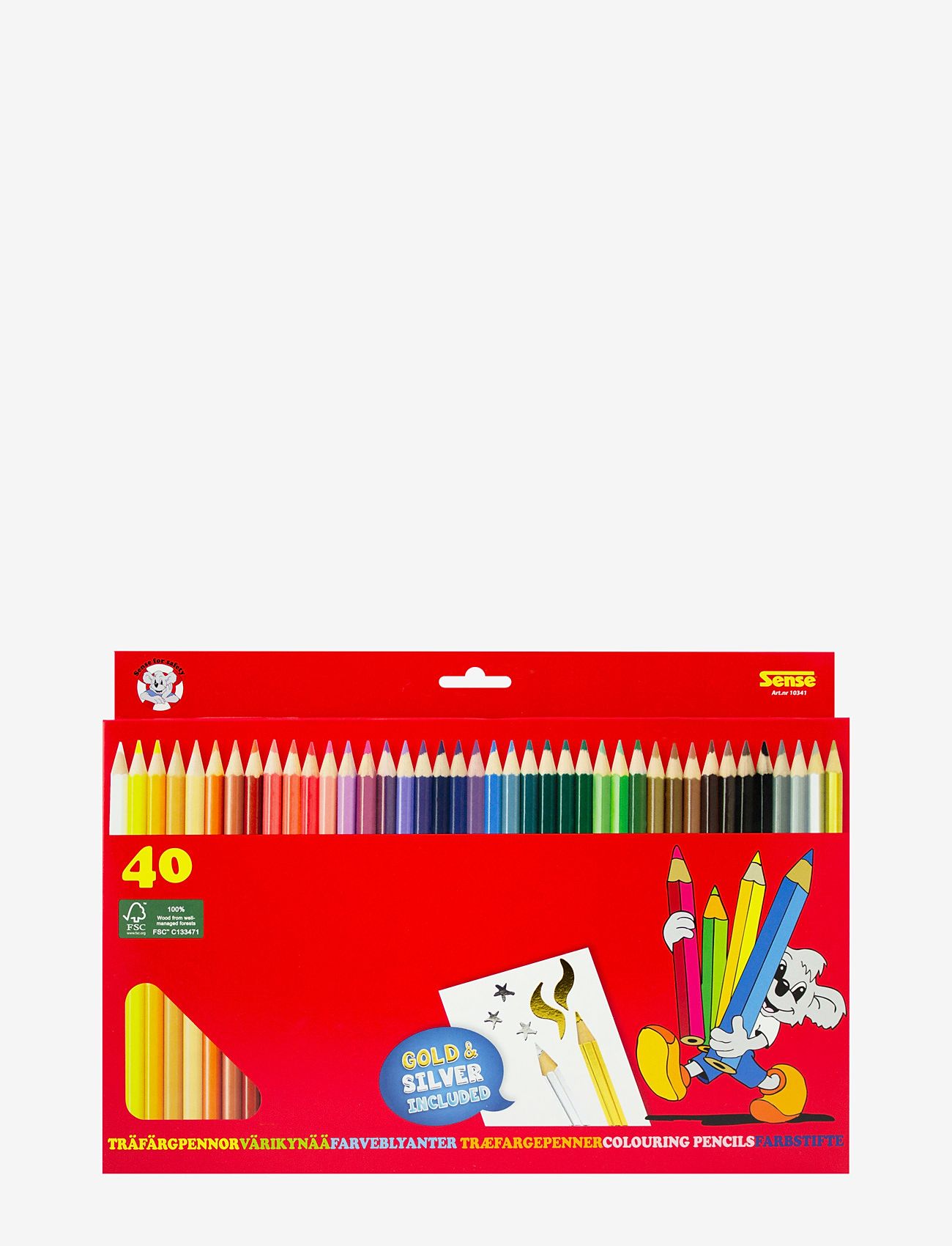 Sense - TRÄFÄRGPENNOR 40-P FSC - blyanter - red - 0