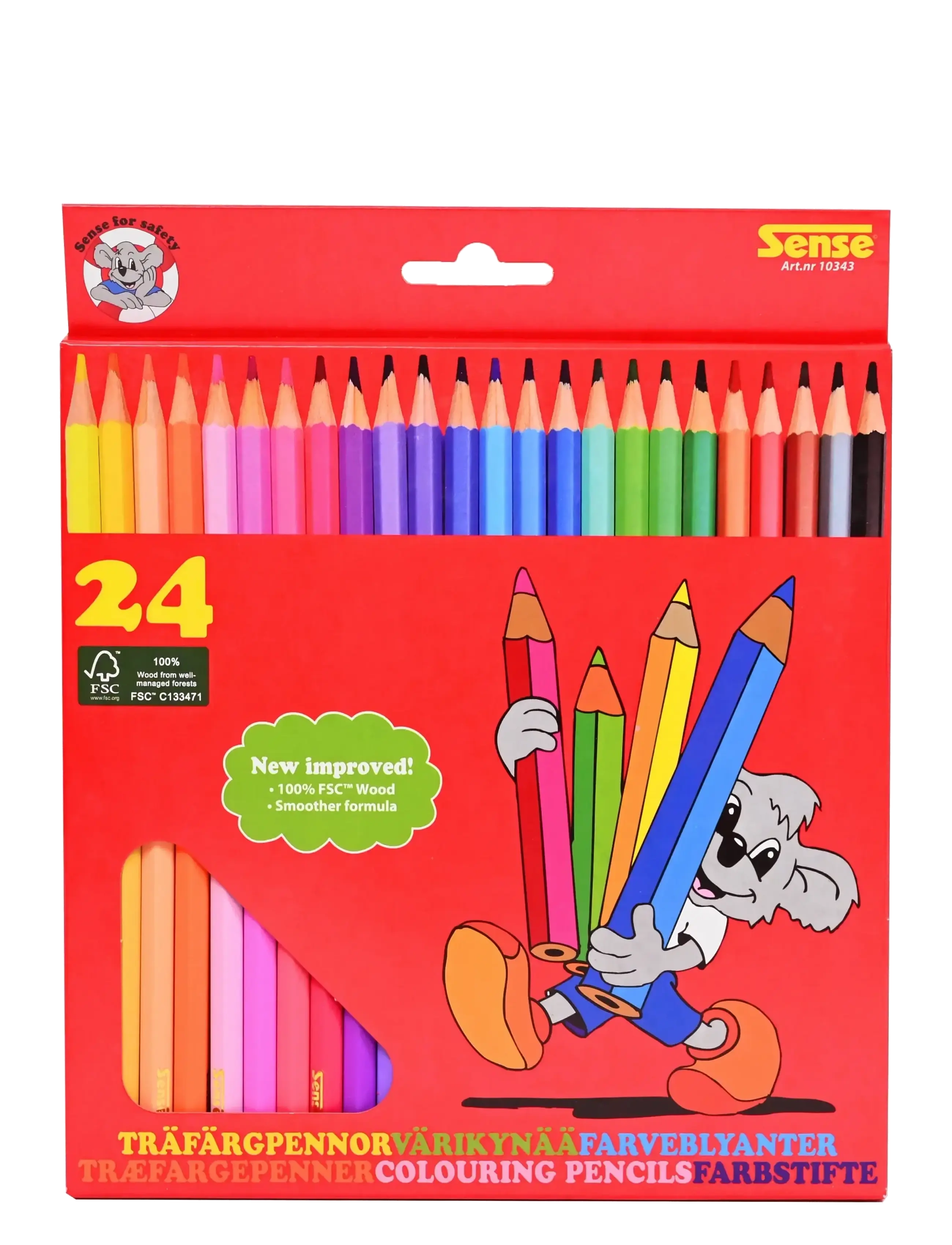 Sense Träfärgpennor 24-P Fsc , One Size, Drawing, Mehrfarbig/gemustert - Coloured Pencils, Kinder