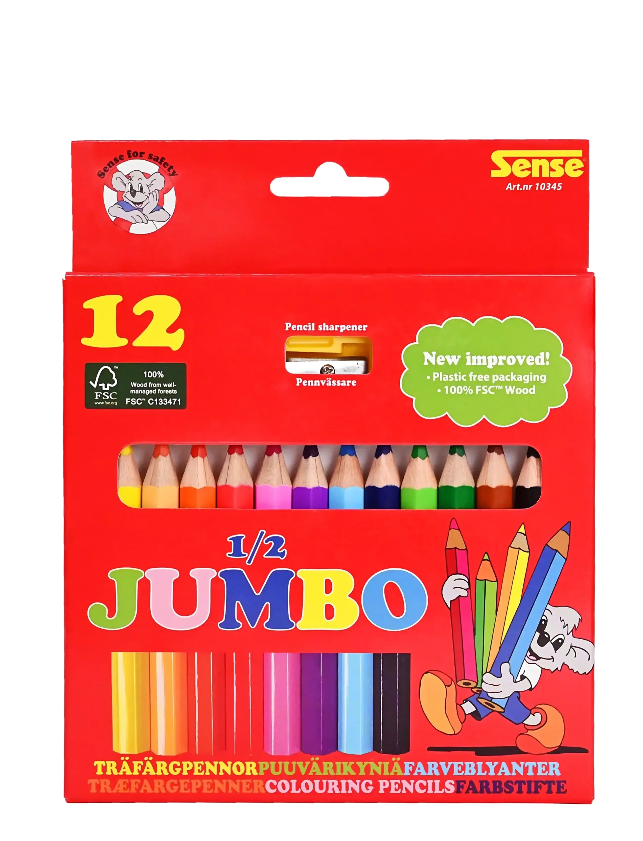 SENSE Träfärgp 1/2 Jumbo 12-P Patterned - One Size - Kinder