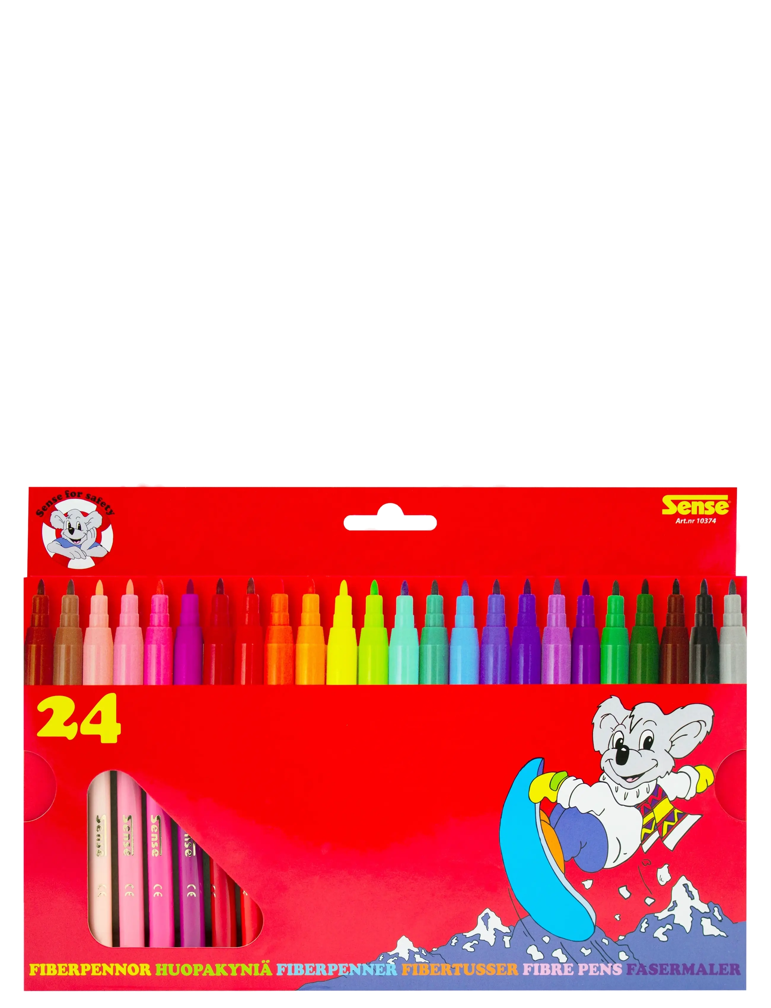 Sense Fiberpennor 24-P, One Size, Drawing, Rot - Pencils, Kinder