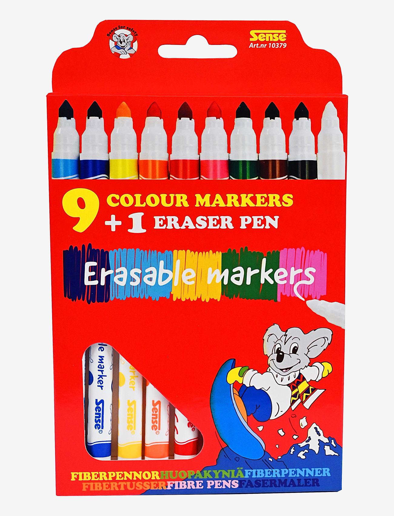 Sense - Raderbara fiberpennor 9+1 - pencils - red - 0