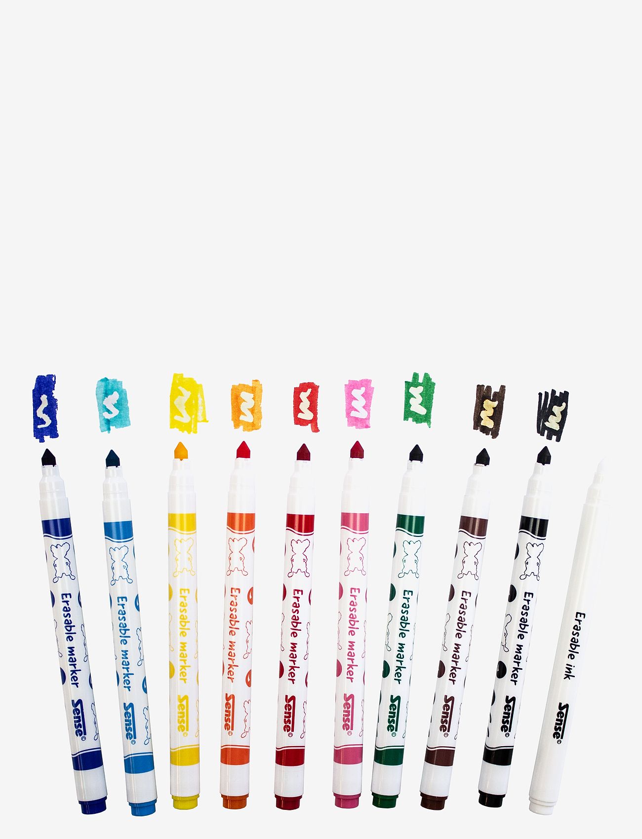 Sense - Raderbara fiberpennor 9+1 - pencils - red - 1