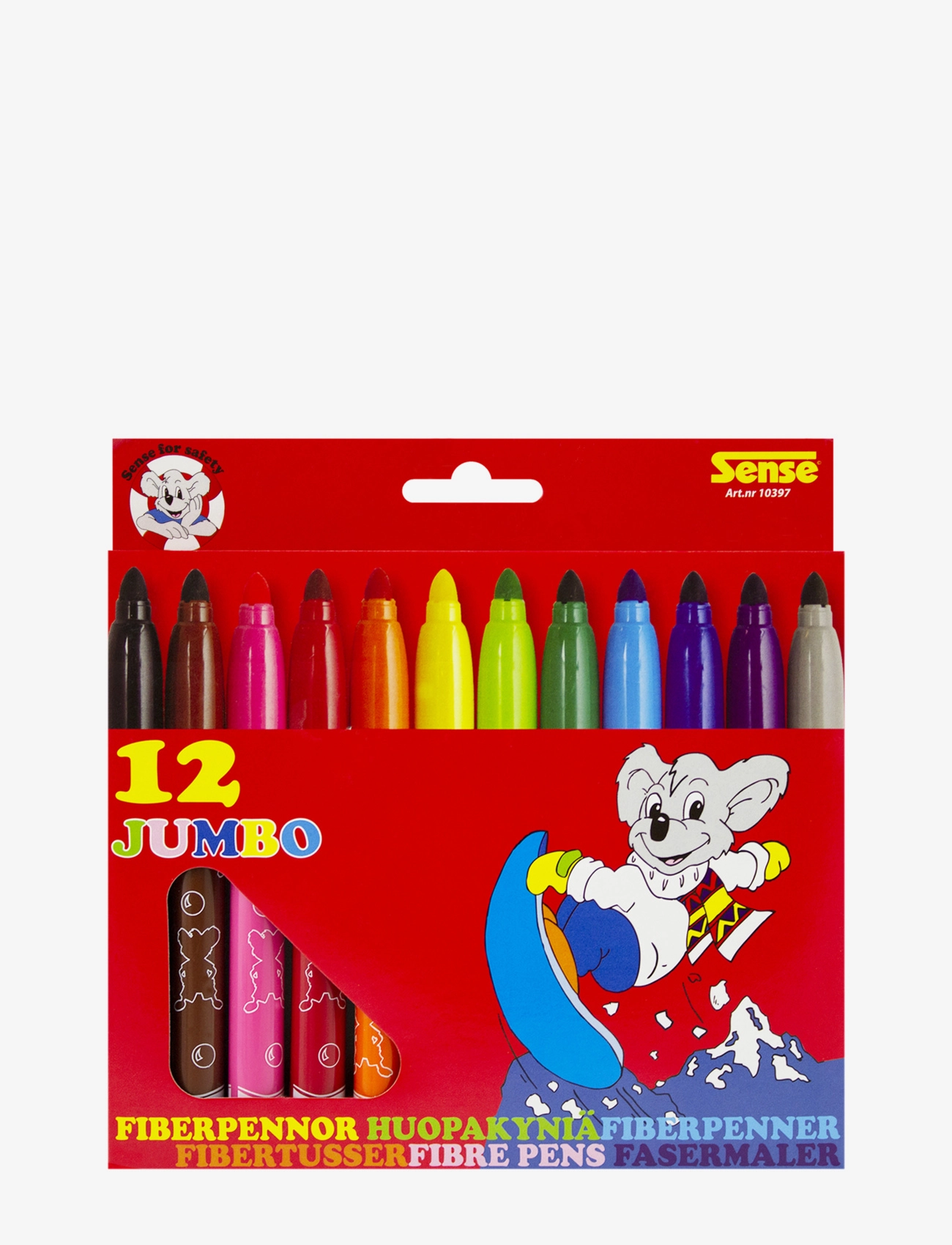 SENSE Fiberpen Jumbo 12-P Patterned - One Size - Kinder