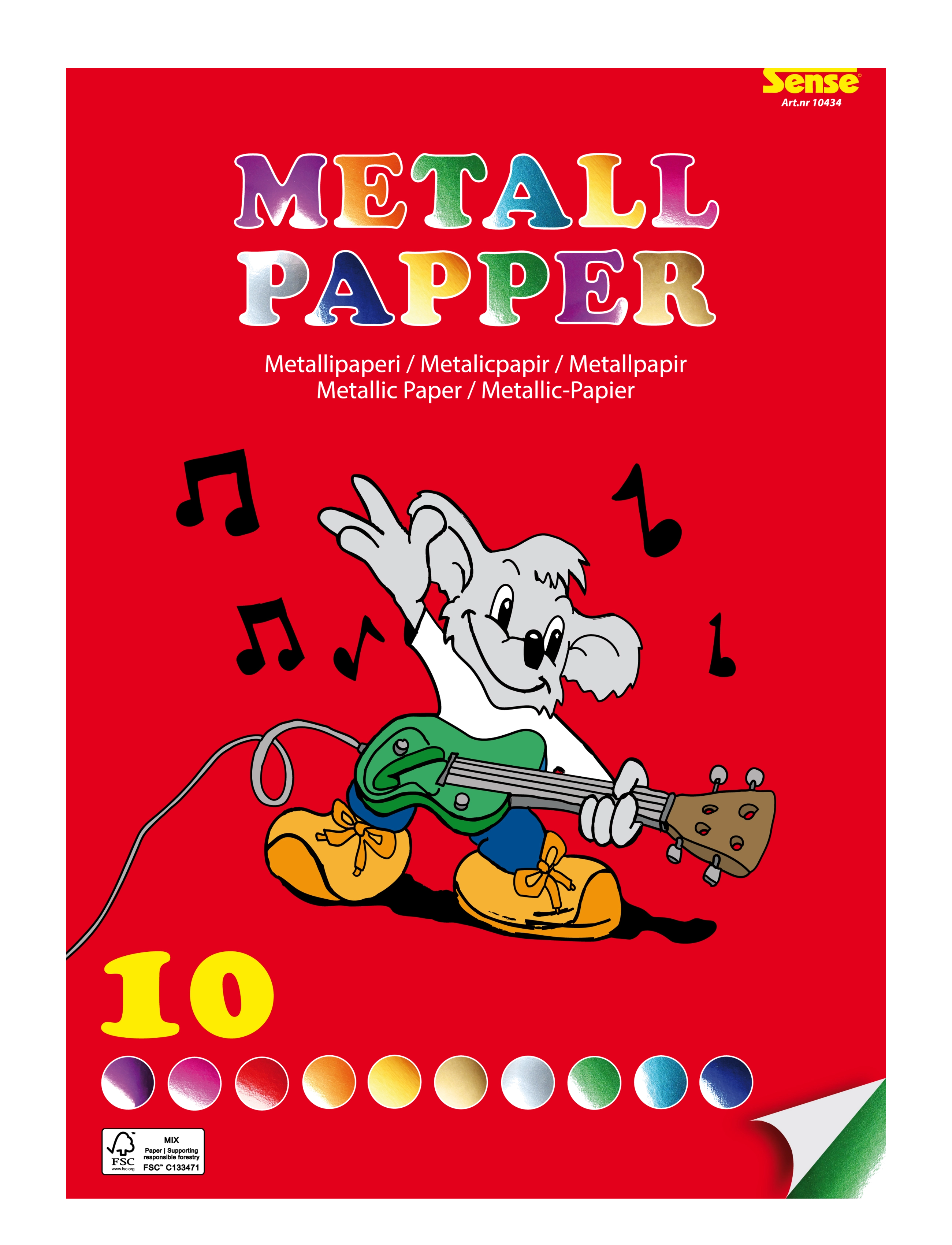SENSE Metalliskt Papper Fsc A4 Patterned - One Size - Kinder