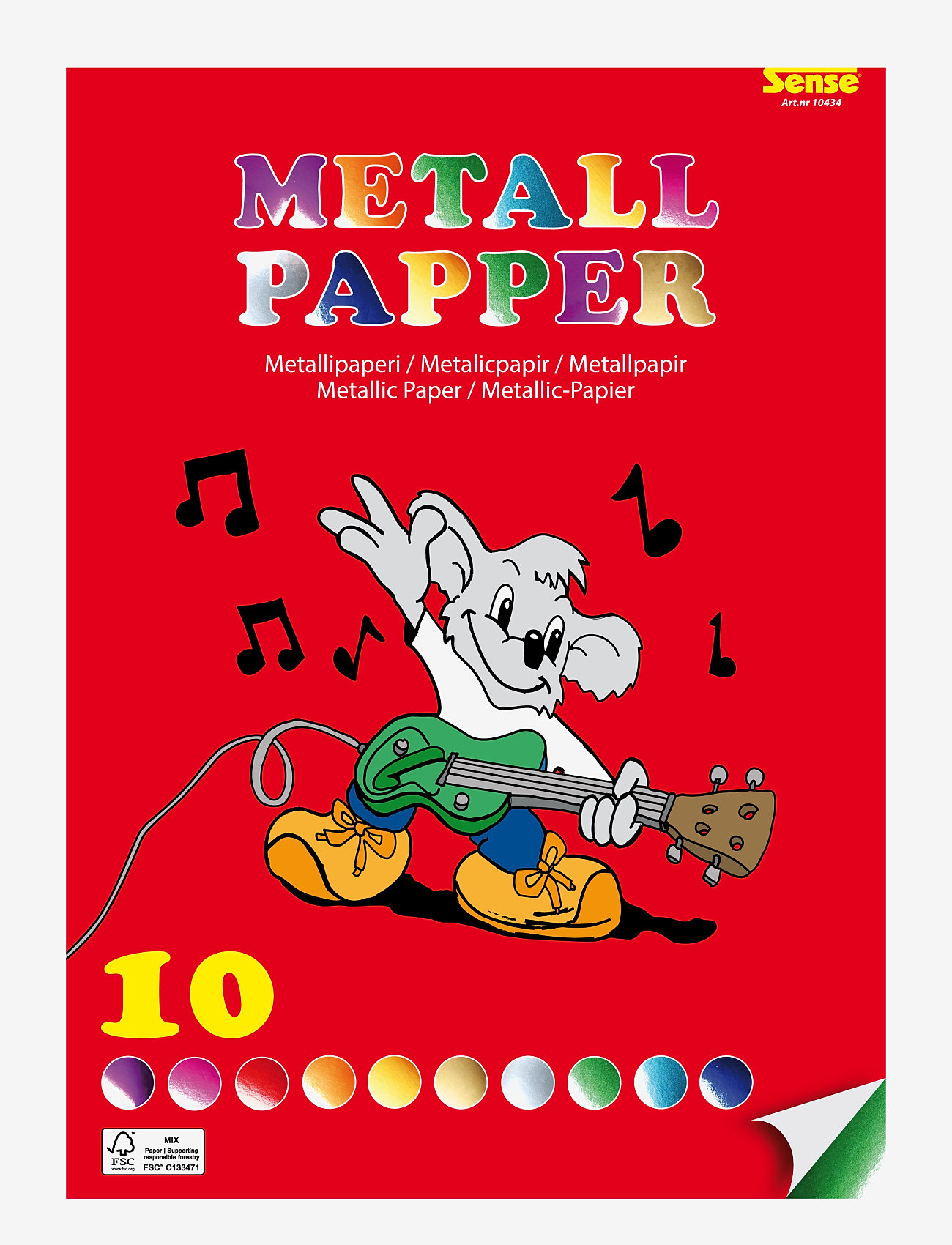 Sense - METALLISKT PAPPER FSC® A4 - målar- & pysselböcker - red - 1