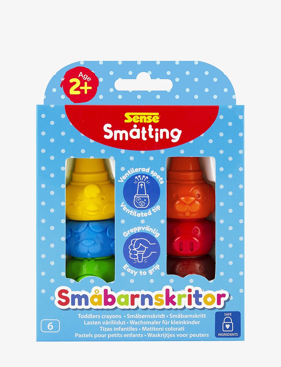 Sense - SMÅTTING SMÅBARNSKRITA 6-P - bleistifte - red - 0