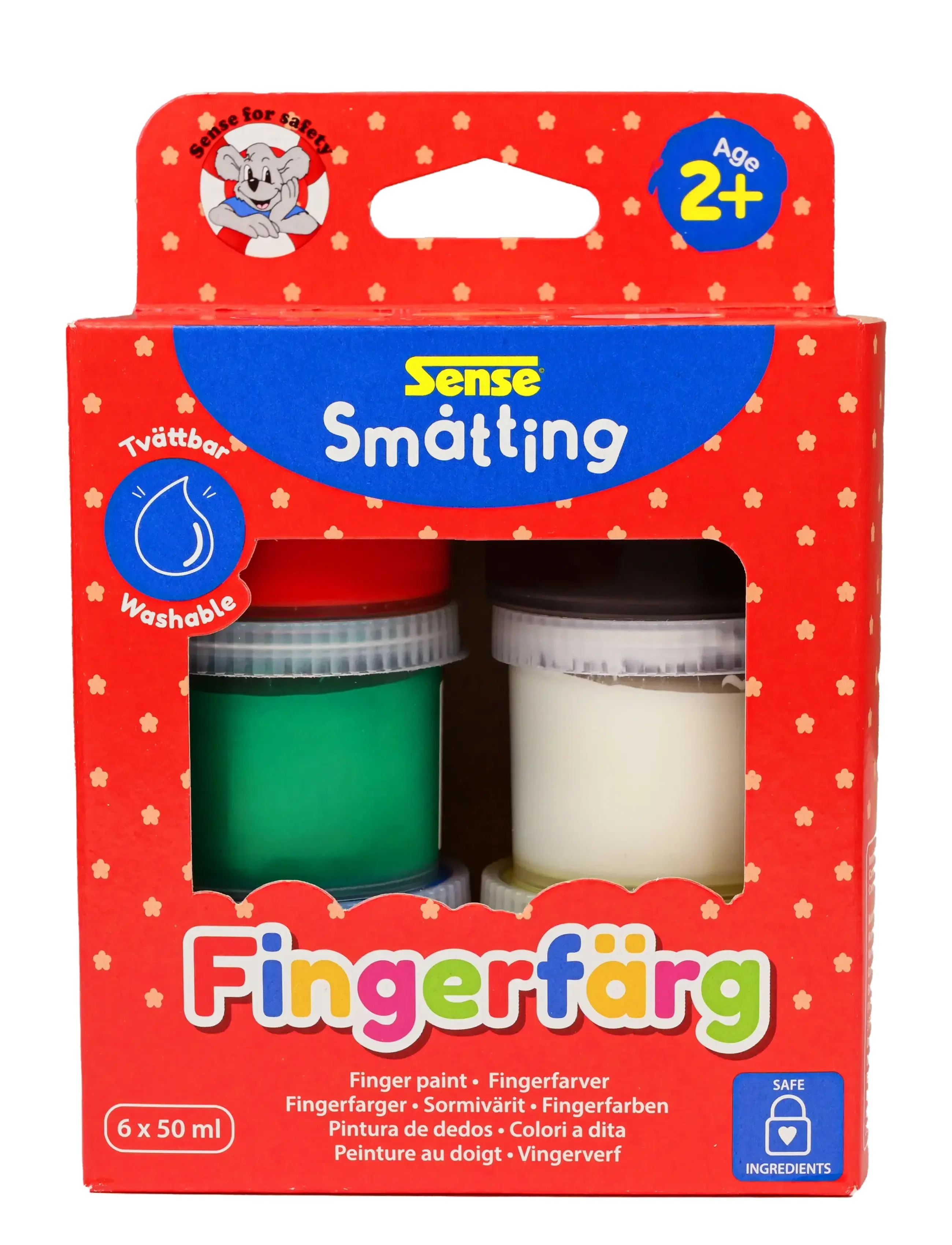 SENSE Småtting Fingerfärg 6P Patterned - One Size - Kinder