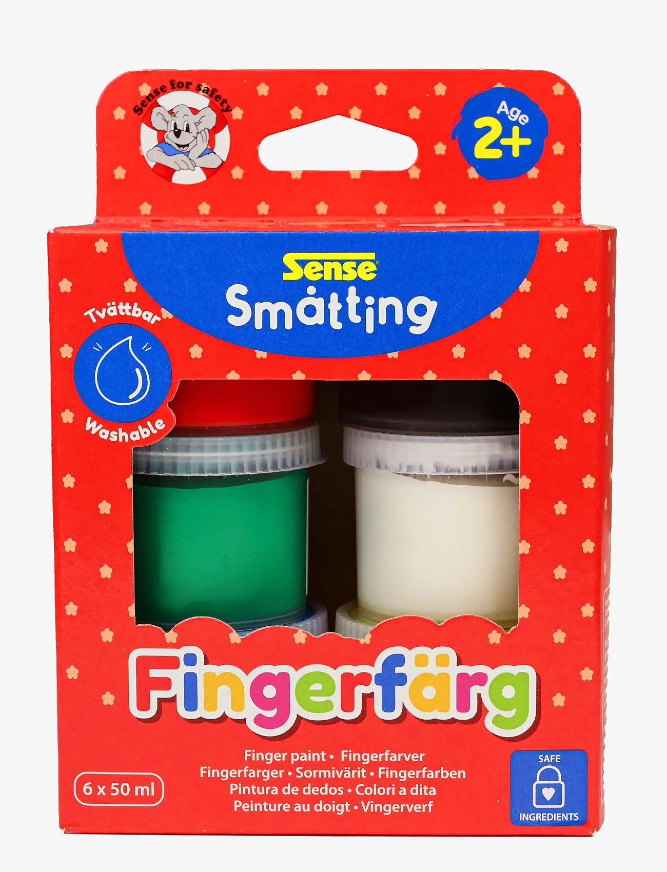 Sense - SMÅTTING FINGERFÄRG 6P - paints - red - 0