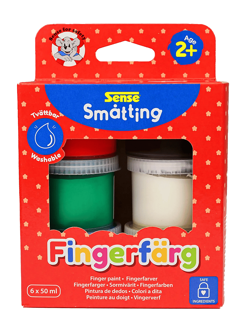 Sense - SMÅTTING FINGERFÄRG 6P - paints - red - 0