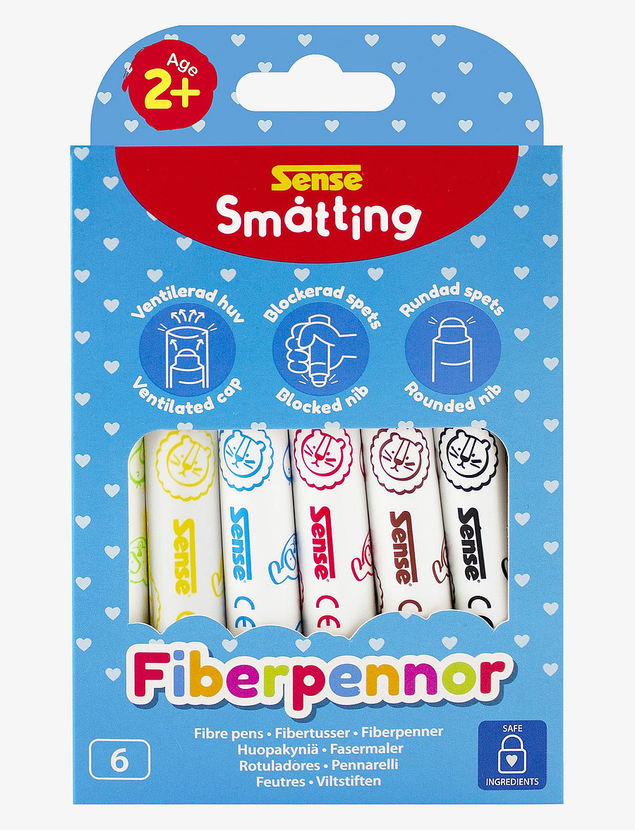 Sense - SMÅTTING FIBERPENNOR 6-P - blyanter - red - 0
