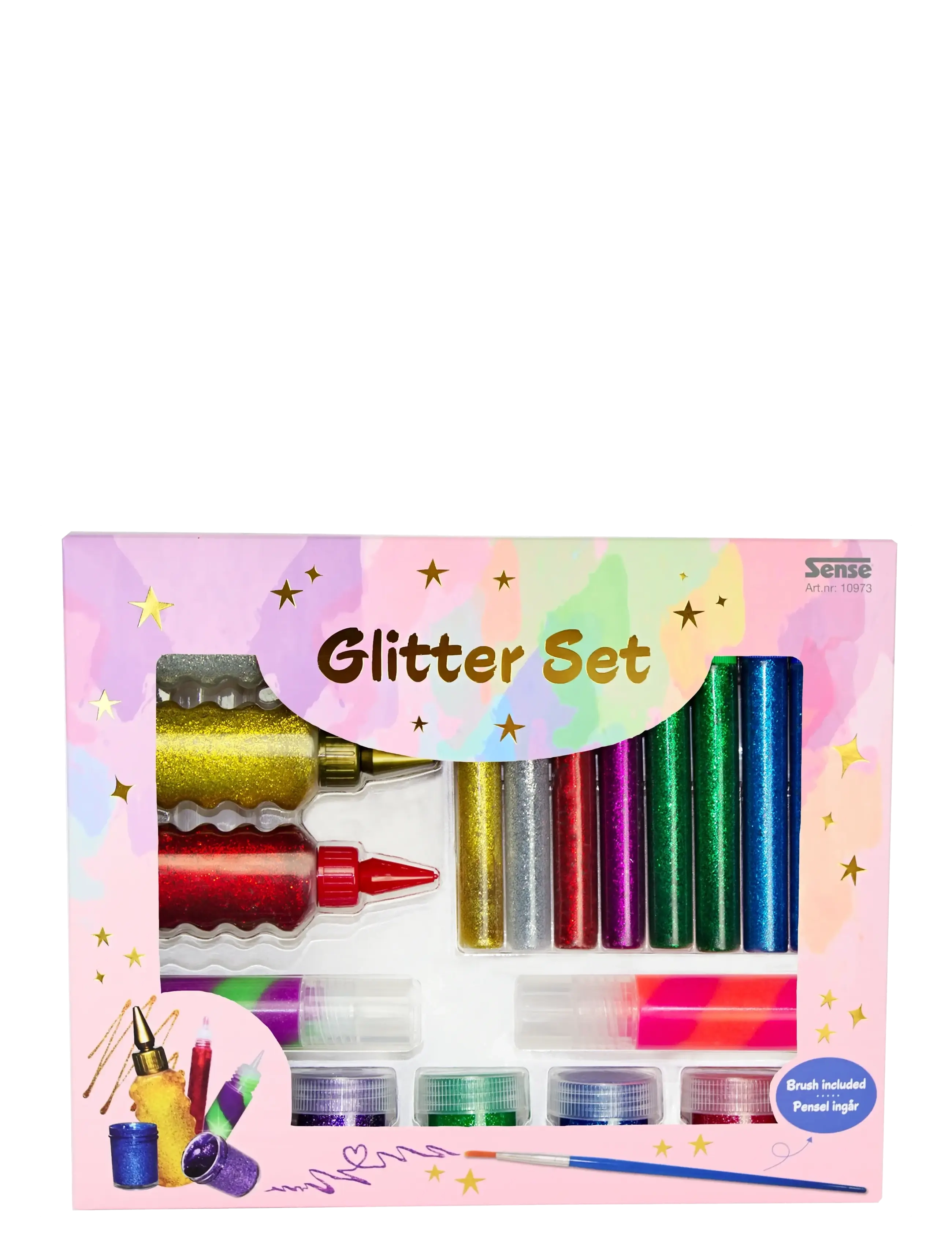 Sense Glitterset, Børn, Coloured Blyant, Multi/mønstret, Str: ONE SIZE