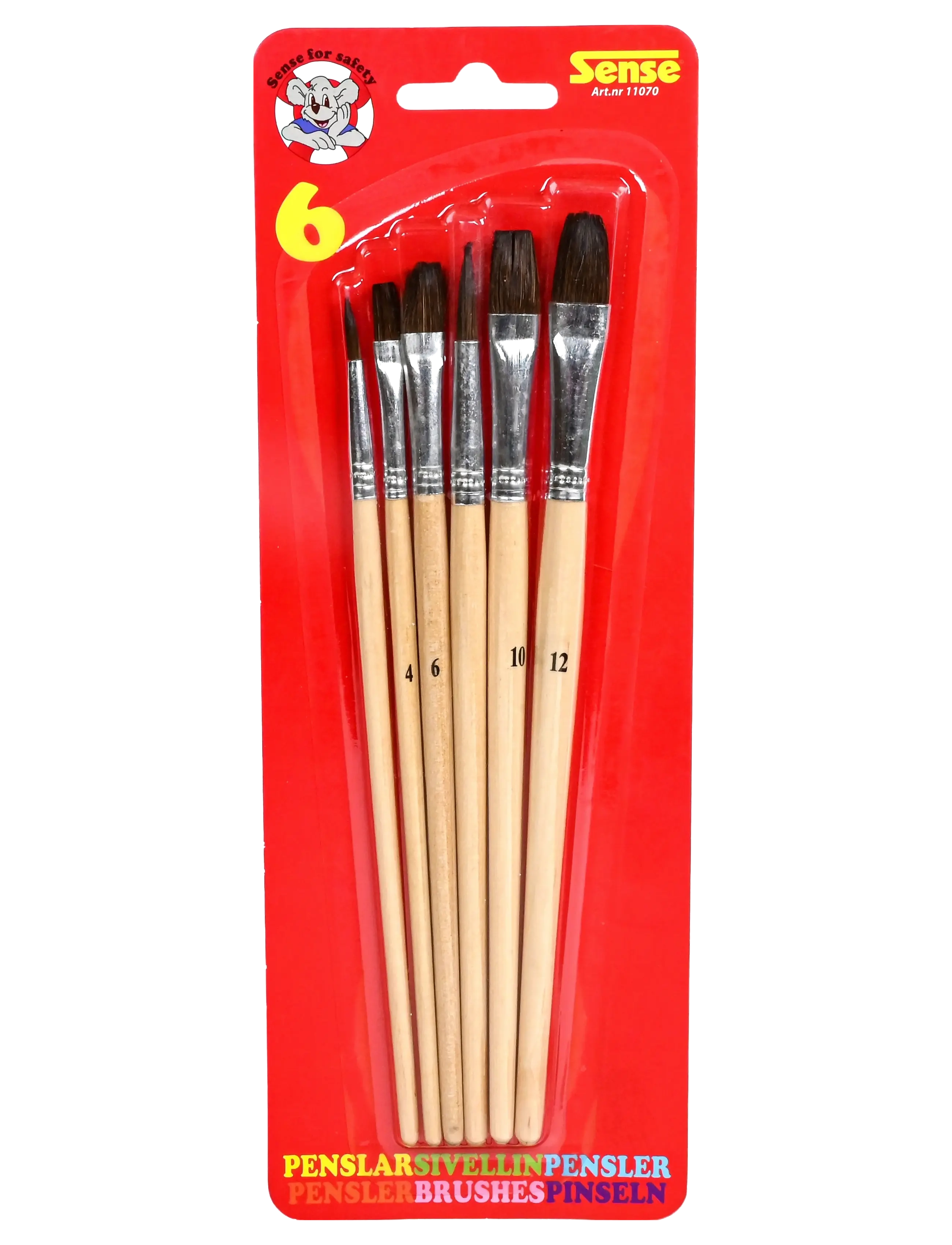 Sense Träpenslar 6-P, One Size, Red, Drawing > Pencils, Børn