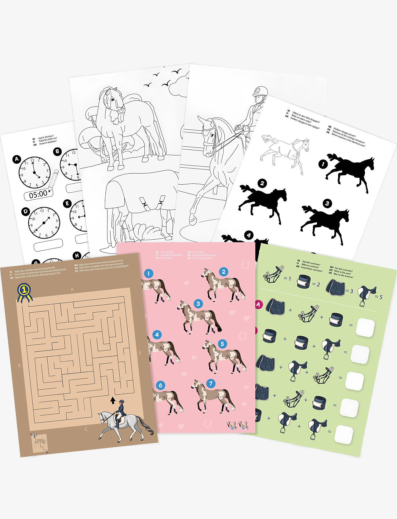 Sense - AKTIVITETSBOK HÄSTAR FSC® - male- & kreabøger - red - 1