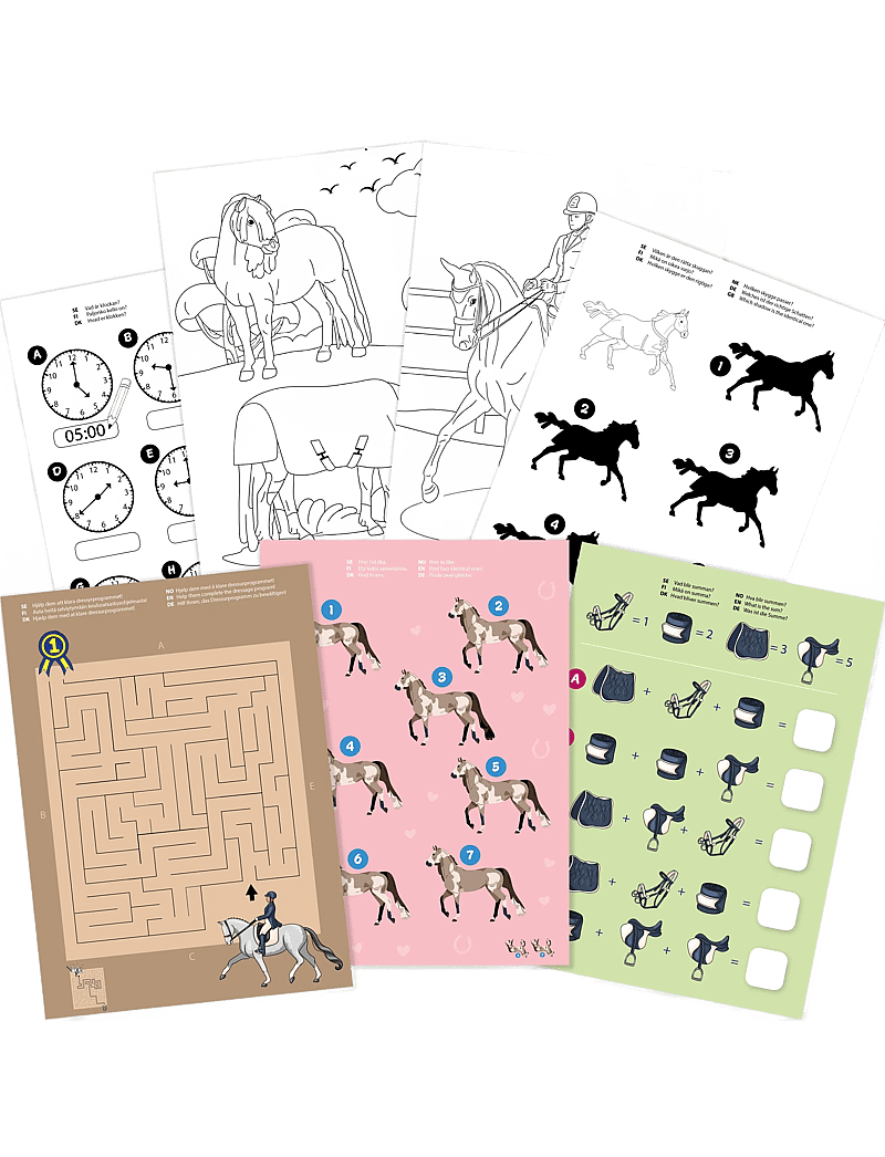 Sense - AKTIVITETSBOK HÄSTAR FSC® - male- & kreabøger - red - 1