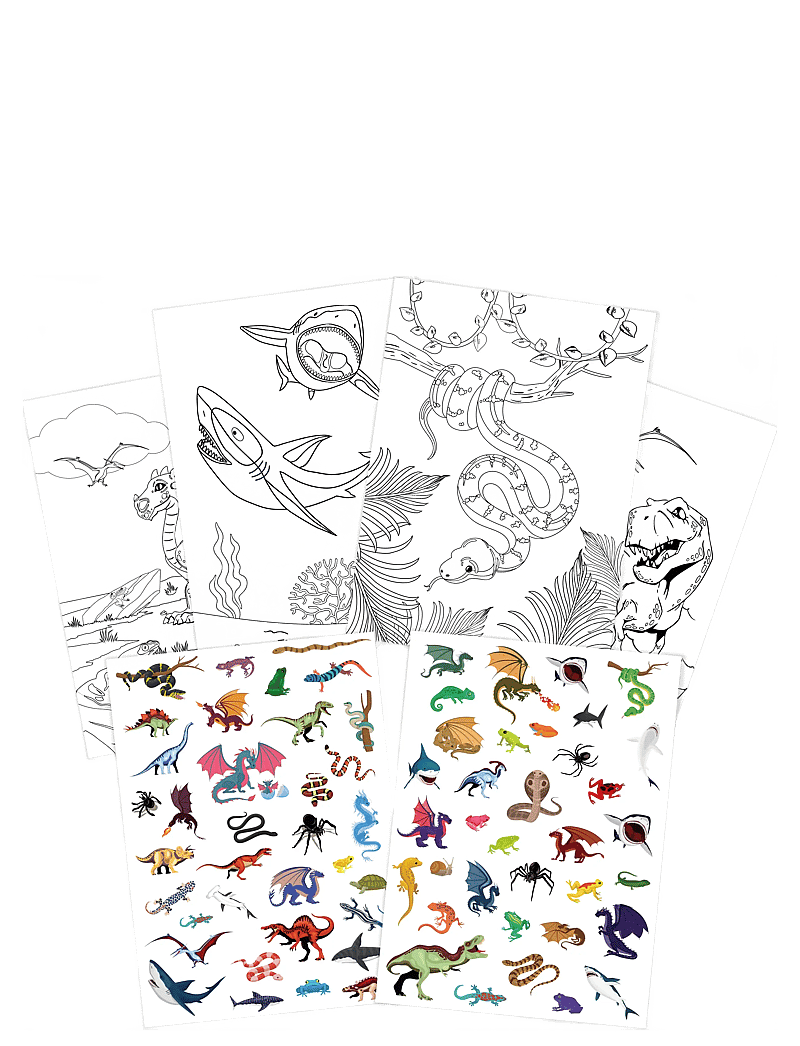 Sense - MÅLARBOK LÄSKIGA DJUR M STICKERS FSC® - mal- & bastelbücher - red - 1