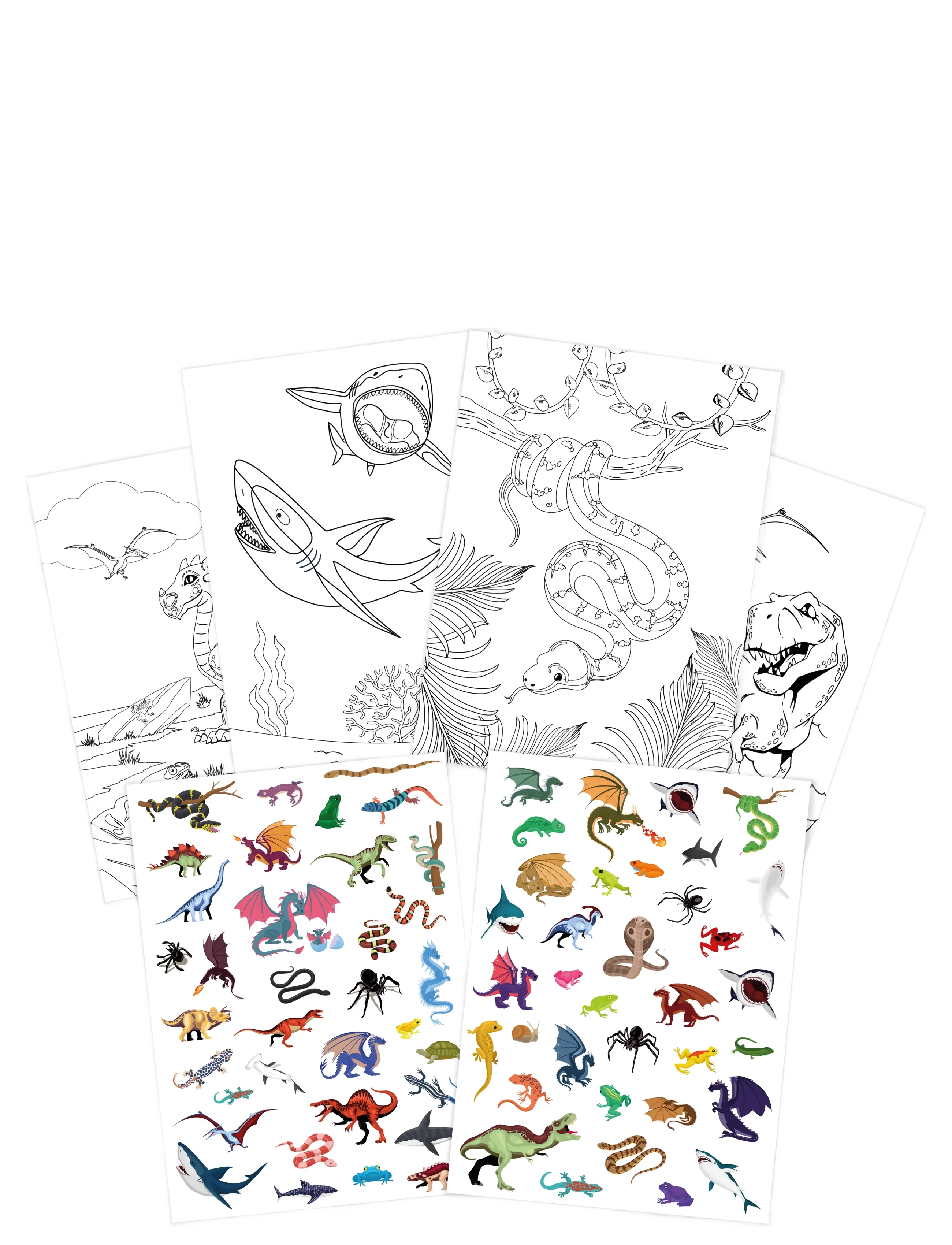 Sense - MÅLARBOK LÄSKIGA DJUR M STICKERS FSC® - livre de coloriage - red - 1