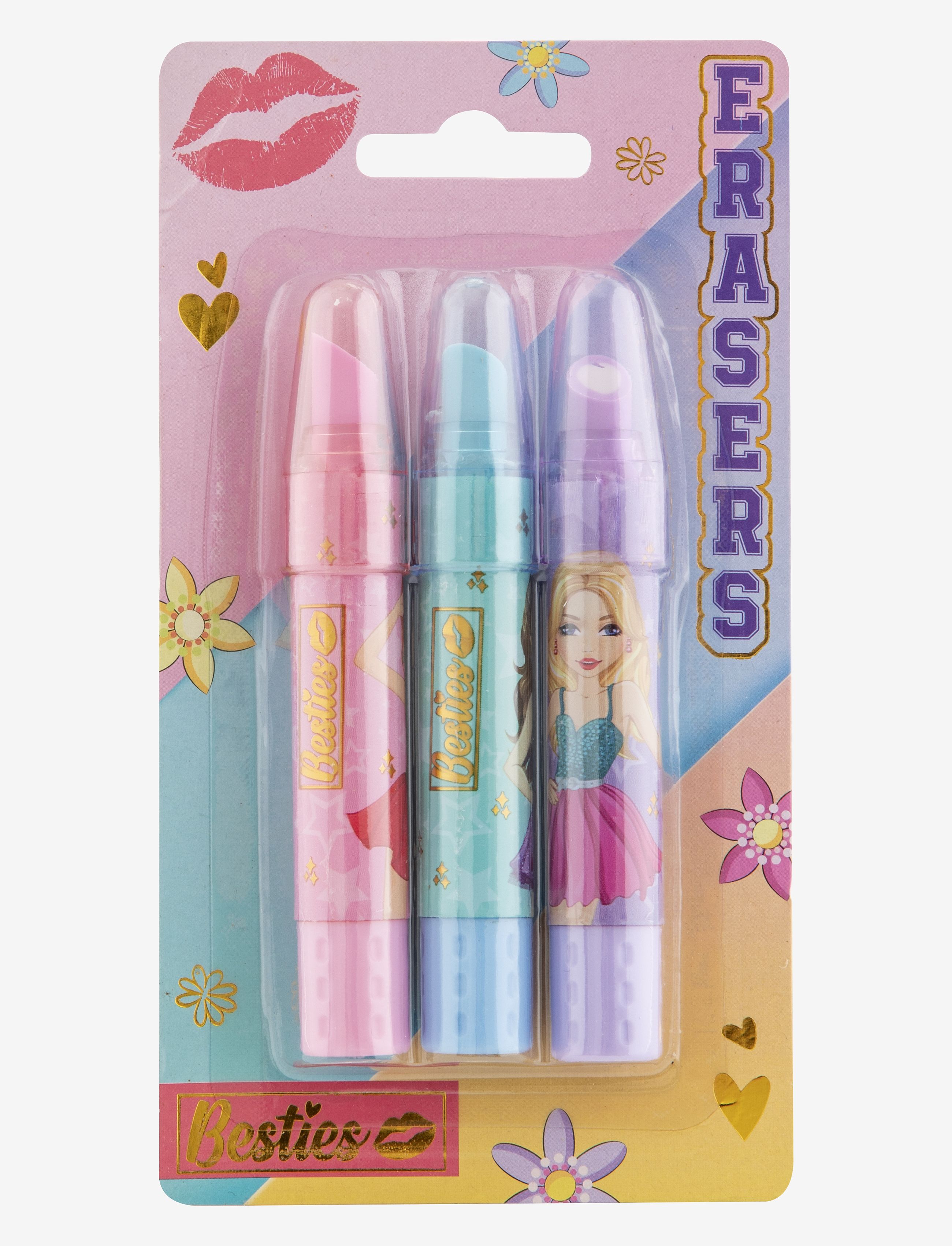 Sense Suddgummi I Läppstift 3-Pack, One Size, Spielzeug, Mehrfarbig/gemustert - Creativity, Kinder
