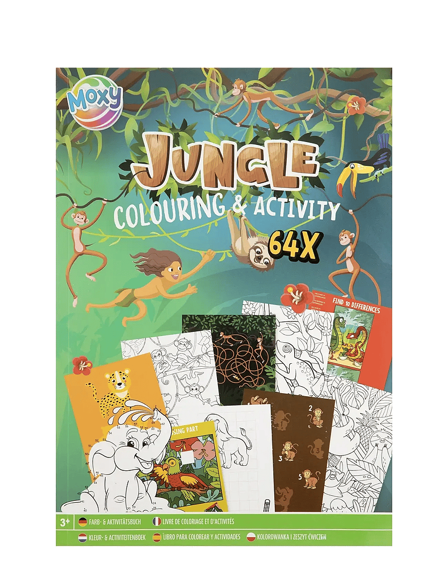 Sense - Colouring & Activity Book A4 Jungle, 64 pages - mal- & bastelbücher - red - 0