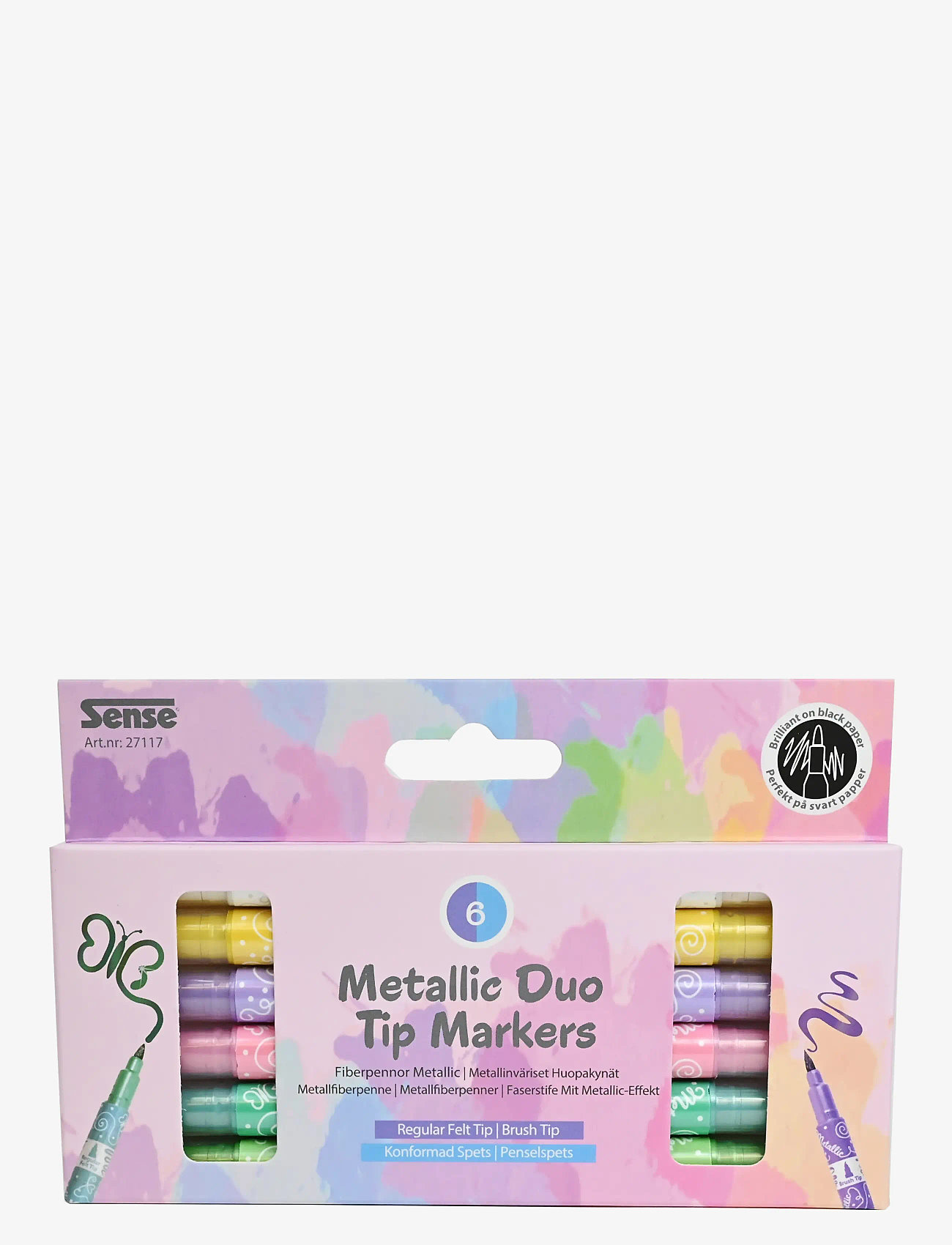 Sense - METALLISK DUO TIP MARKER 6P - pennor - red - 0