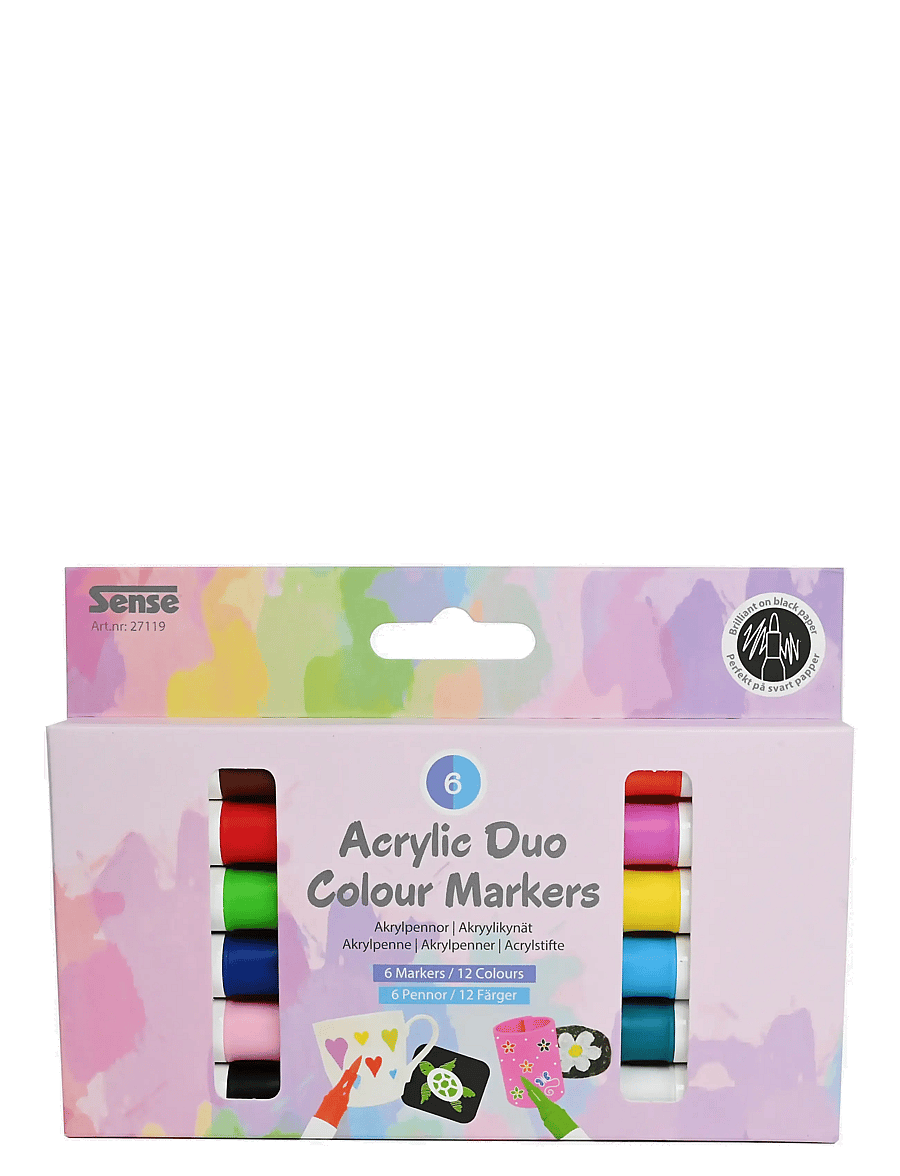 Sense - AKRYLPENNOR DUBBLA FÄRGER 6-P - bleistifte - red - 0