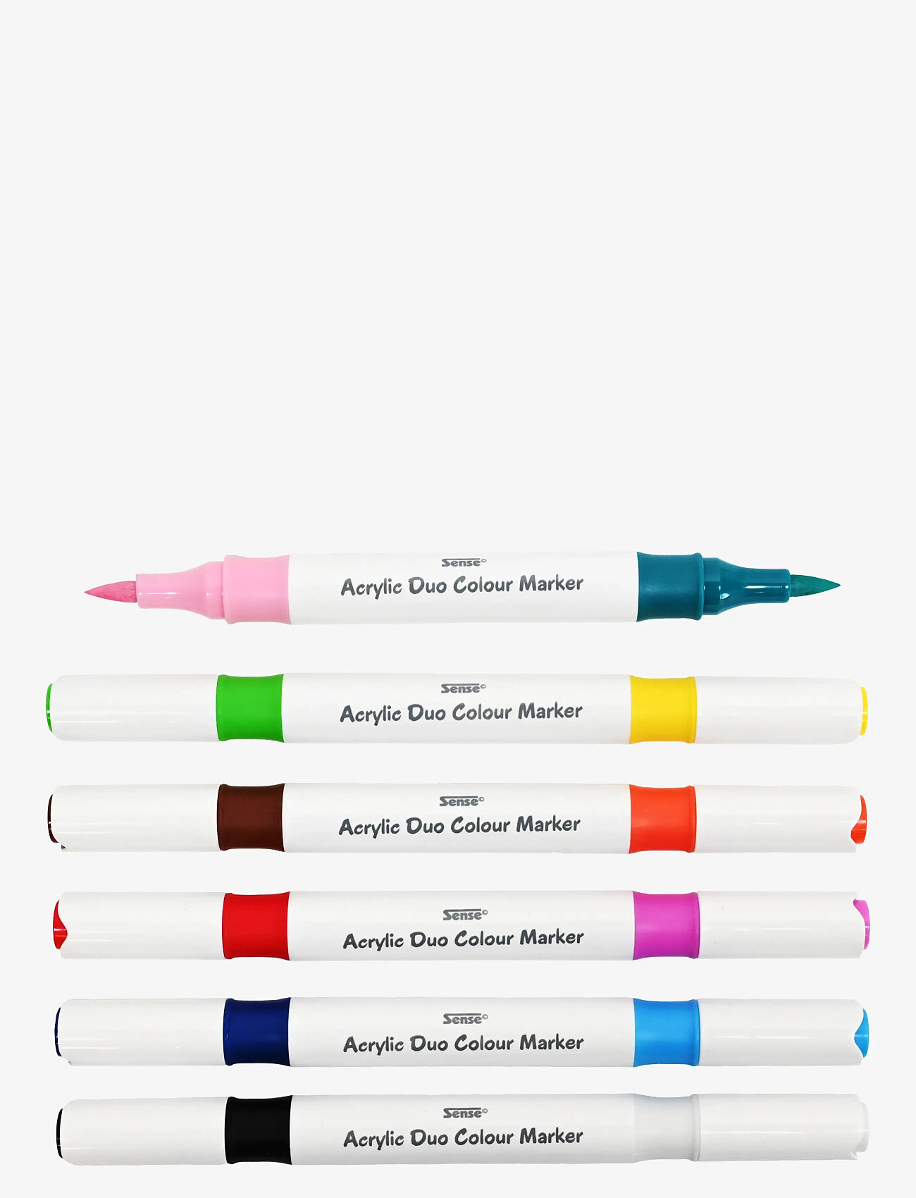 Sense - AKRYLPENNOR DUBBLA FÄRGER 6-P - farveblyanter - red - 1