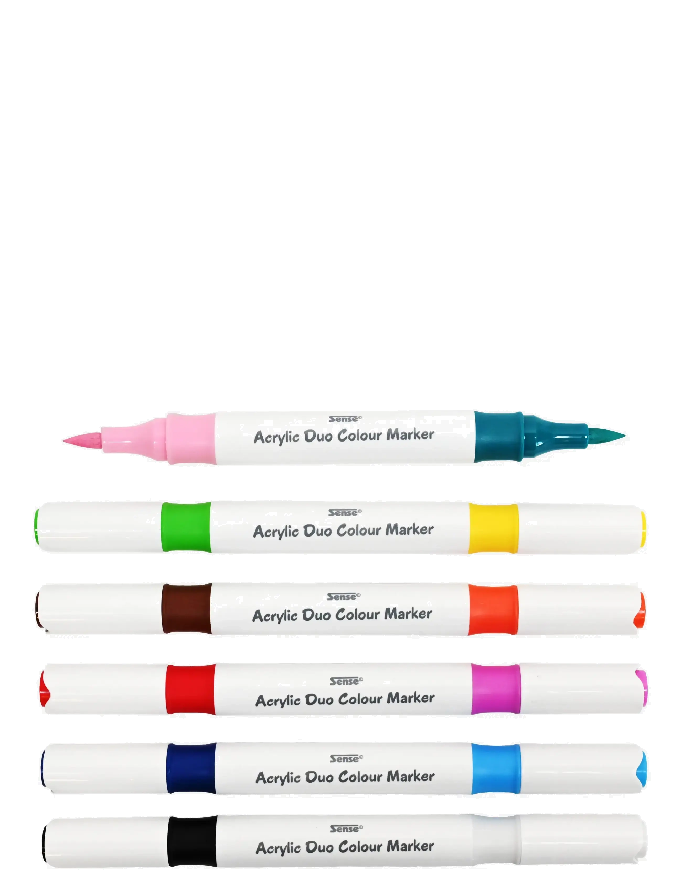 Sense - AKRYLPENNOR DUBBLA FÄRGER 6-P - potloden - red - 1